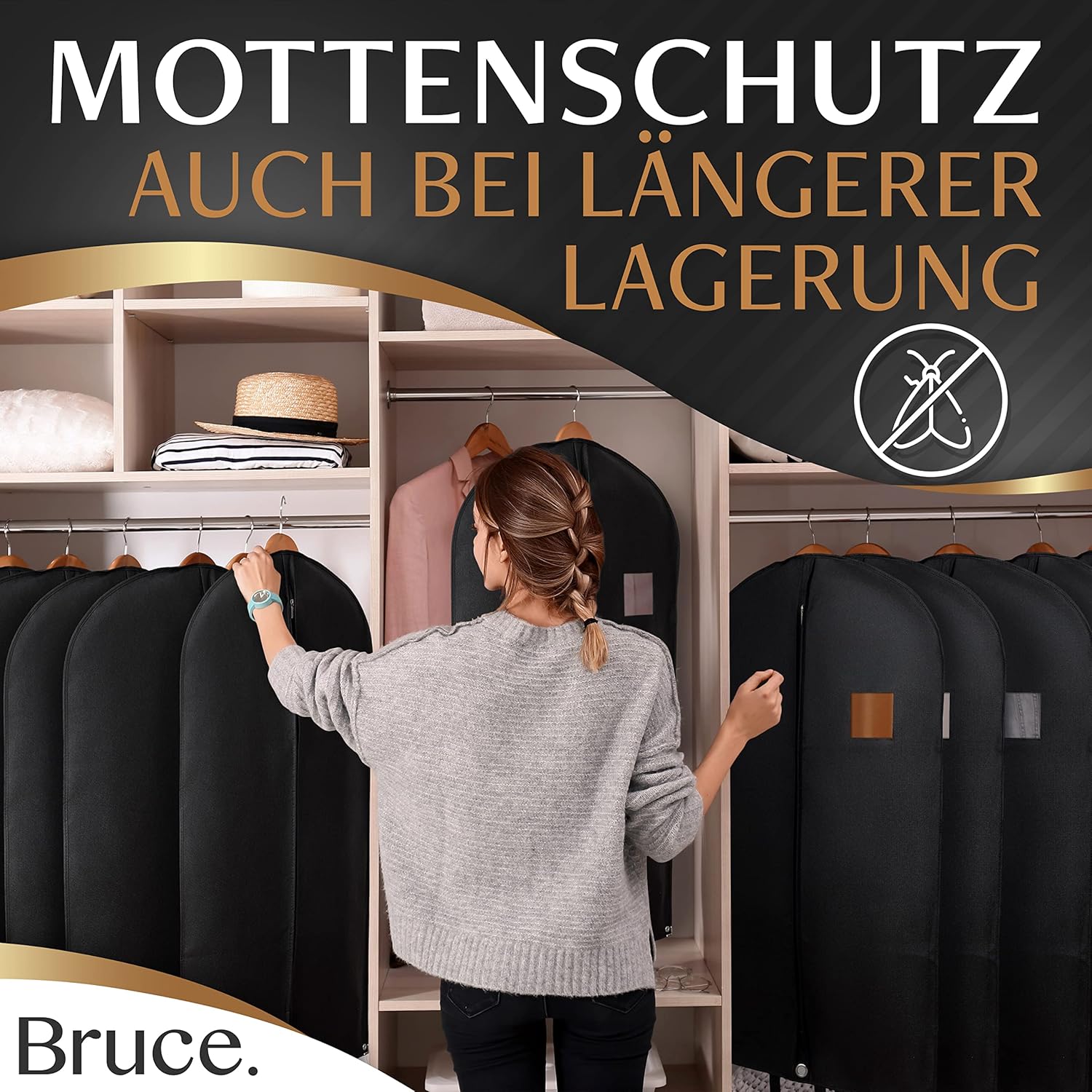 Thumbnail 4 de Bruce.® Kleidersack Kurz 120x60 cm – Hochwertige Kleiderhülle für Anzug, Blazer, Kostüm & Kleid