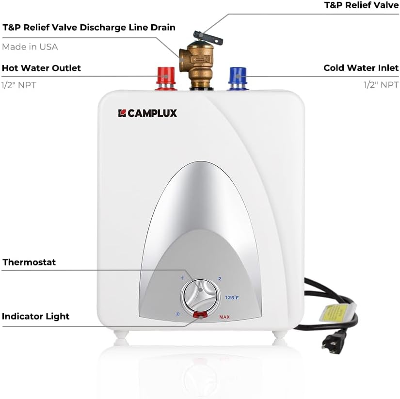 Thumbnail 4 de CAMPLUX ME10N 1.3-Gallon Electric Tank Water Heater, 120V, 1440W