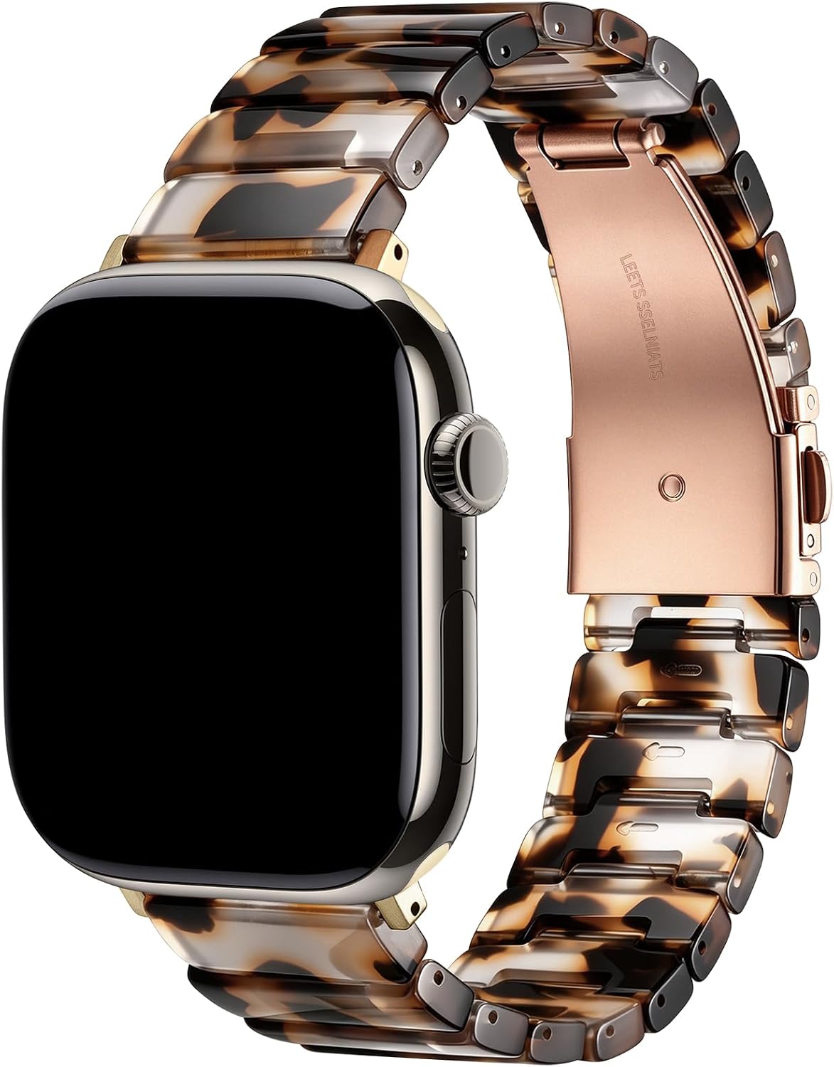 Detalle de Wutwuk Resin Straps for Apple Watch (46mm/44mm/45mm/49mm/42mm) with Stainless Steel Buckle