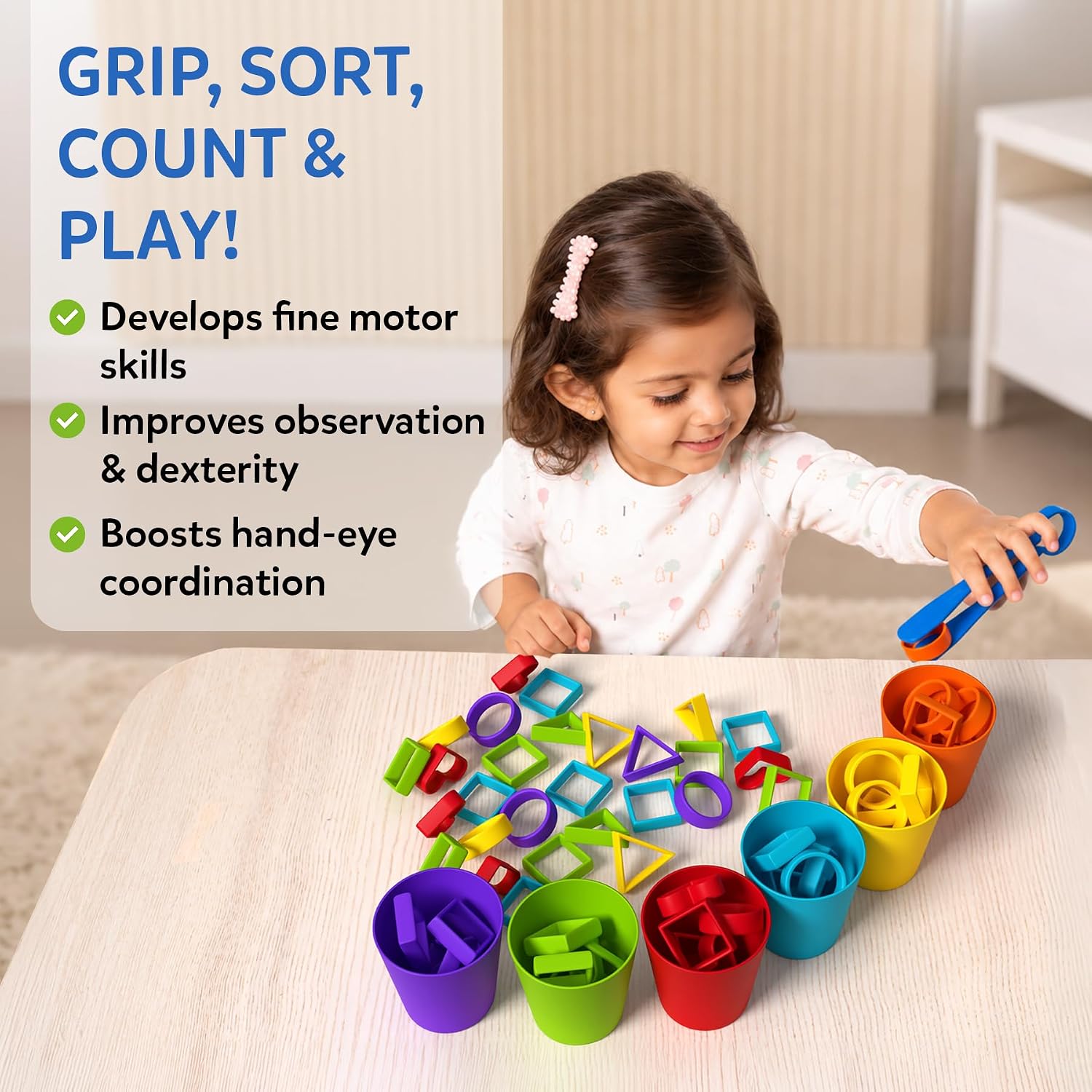 Detalle de Skillmatics Silicone Rainbow Sorting Game for Counting, Matching & Fine Motor Play