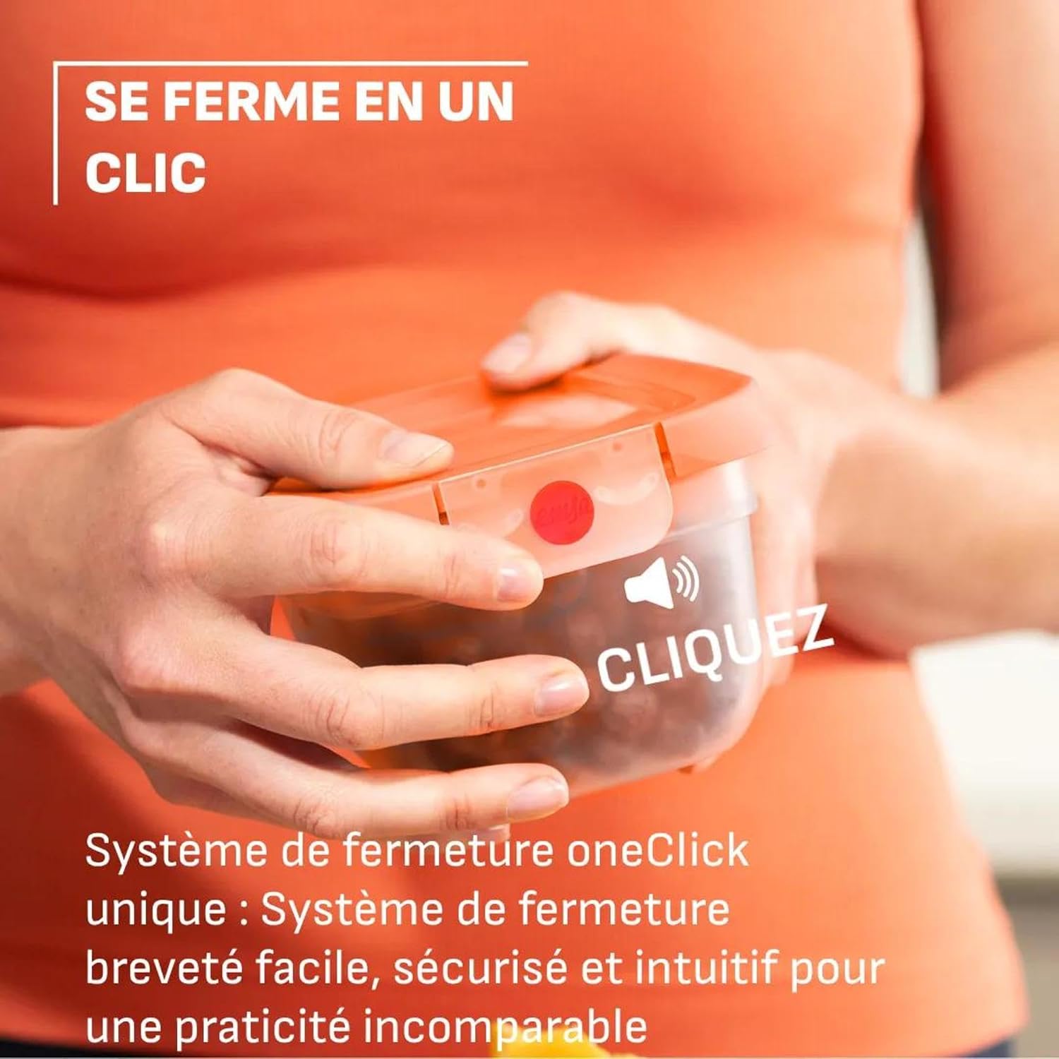 Detalle de Emsa oneClick N1231000 – lot de 5 boîtes de conservation hermétiques à fermeture en un clic