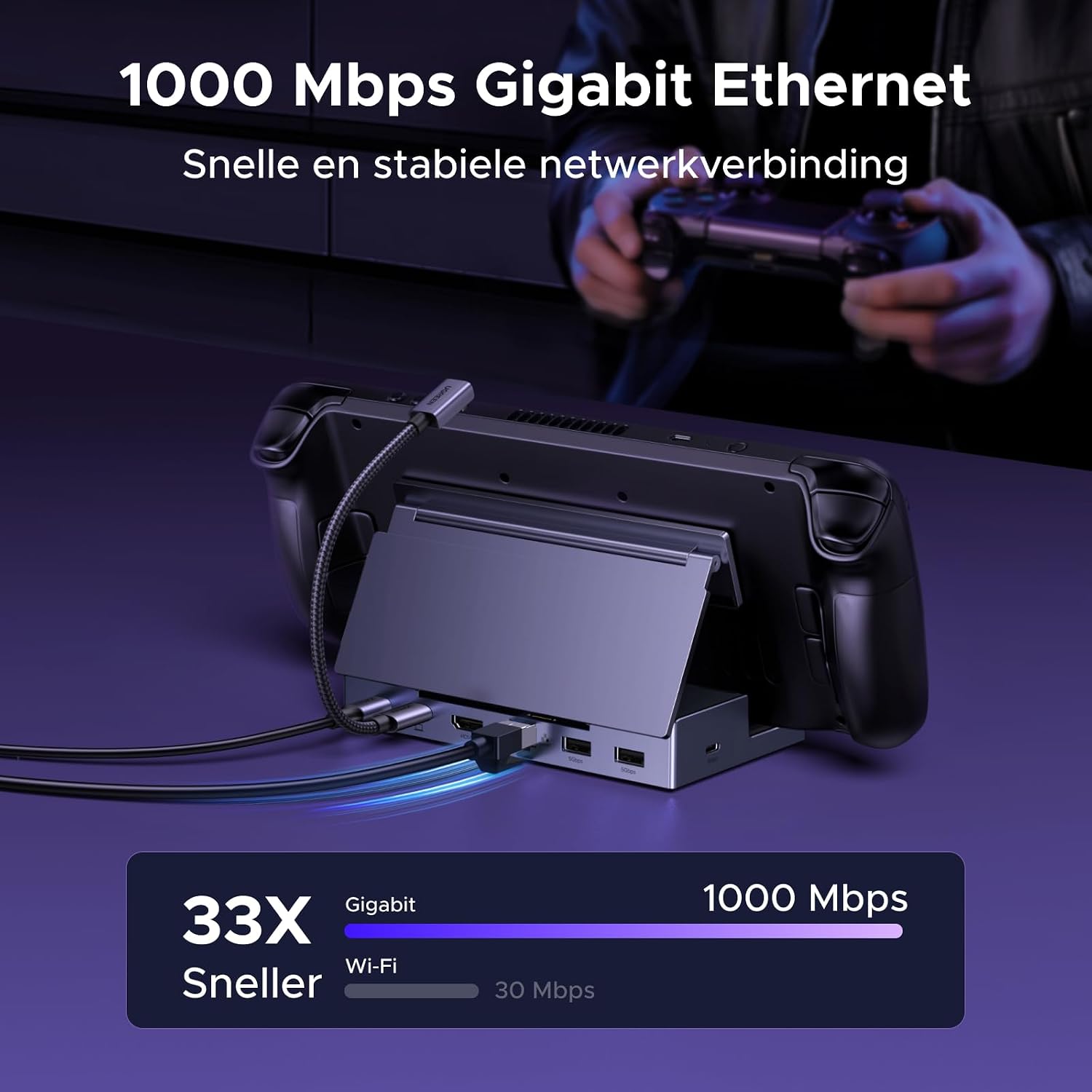 Thumbnail 5 de UGREEN 75126 Steam Deck-dock met HDMI 4K@120Hz en 1Gbps Ethernet