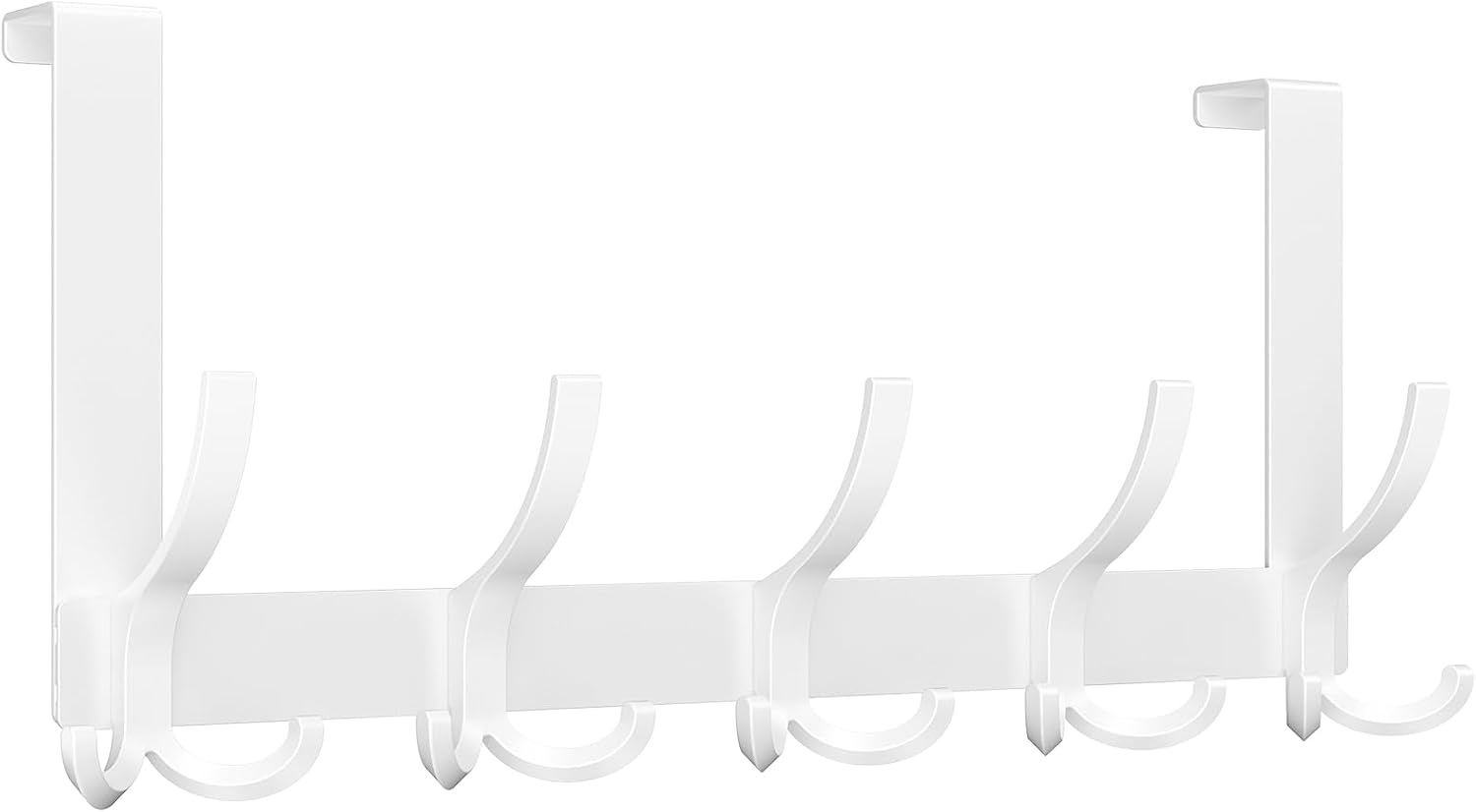 Detalle de Optish TRI-1P Over-the-Door Hook Rack, 15 Hooks, White Matte Finish