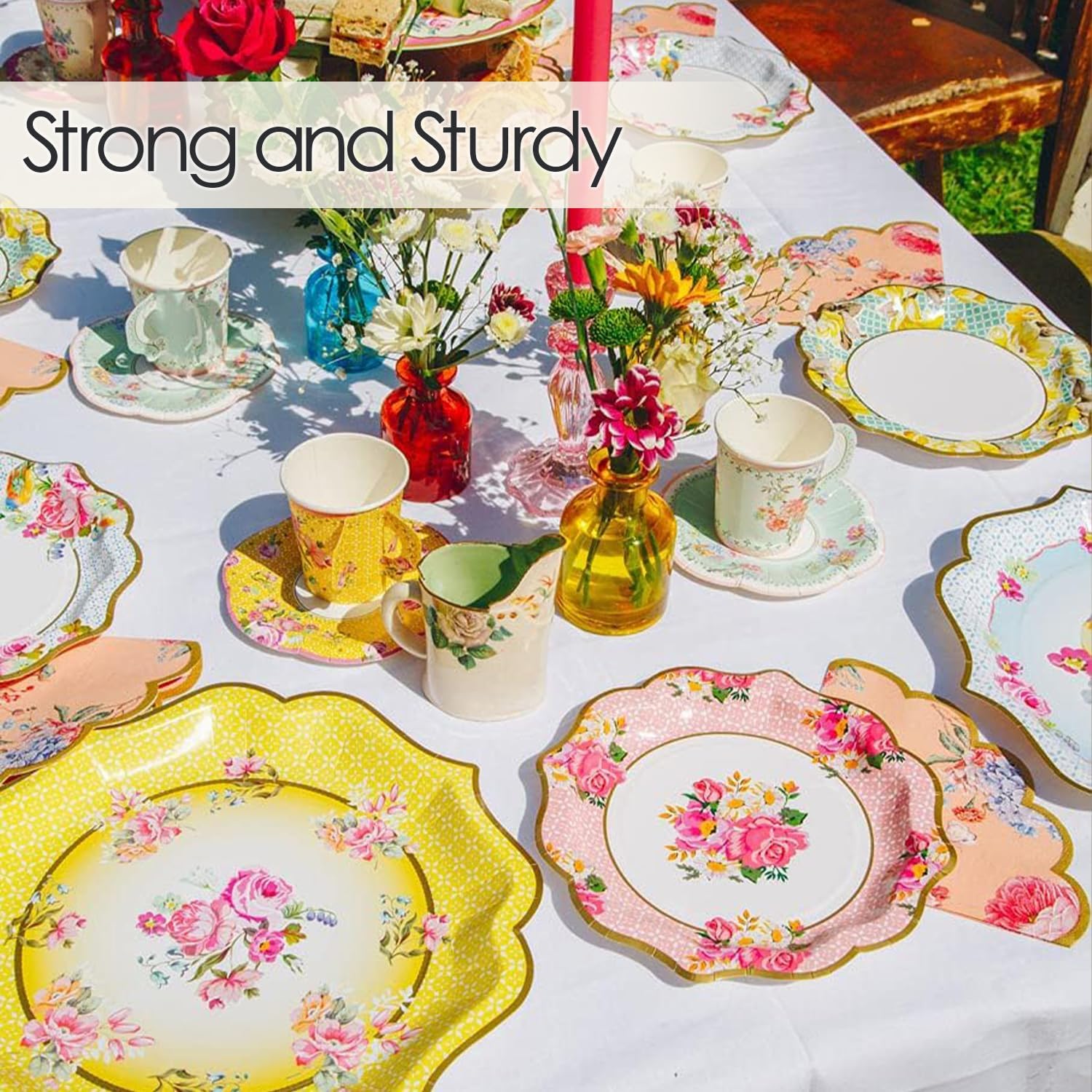 Detalle de Talking Tables Pack of 24 Afternoon Tea Vintage Floral Paper Plates 📅