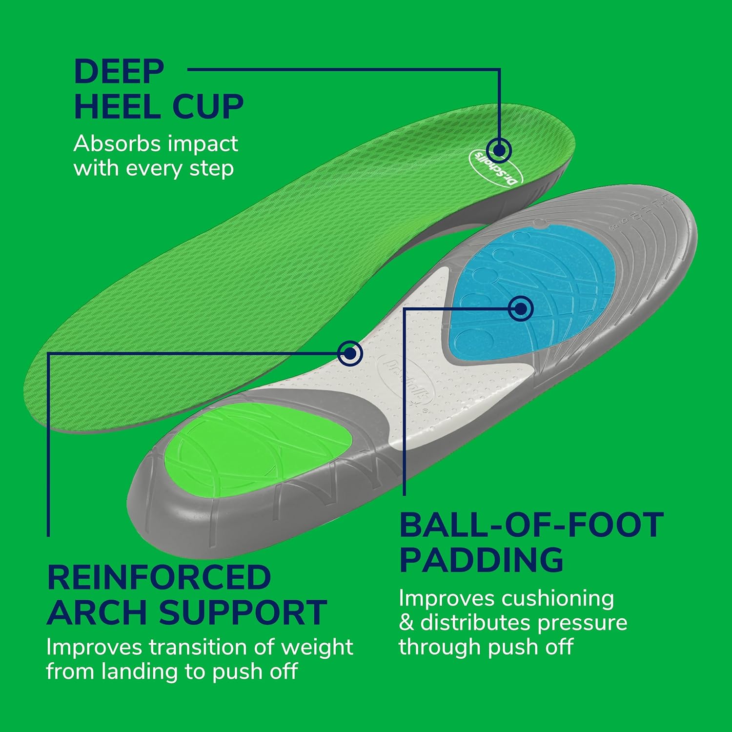 Detalle 1 de Dr. Scholl's Run Shock Absorbing Insoles for Runners
