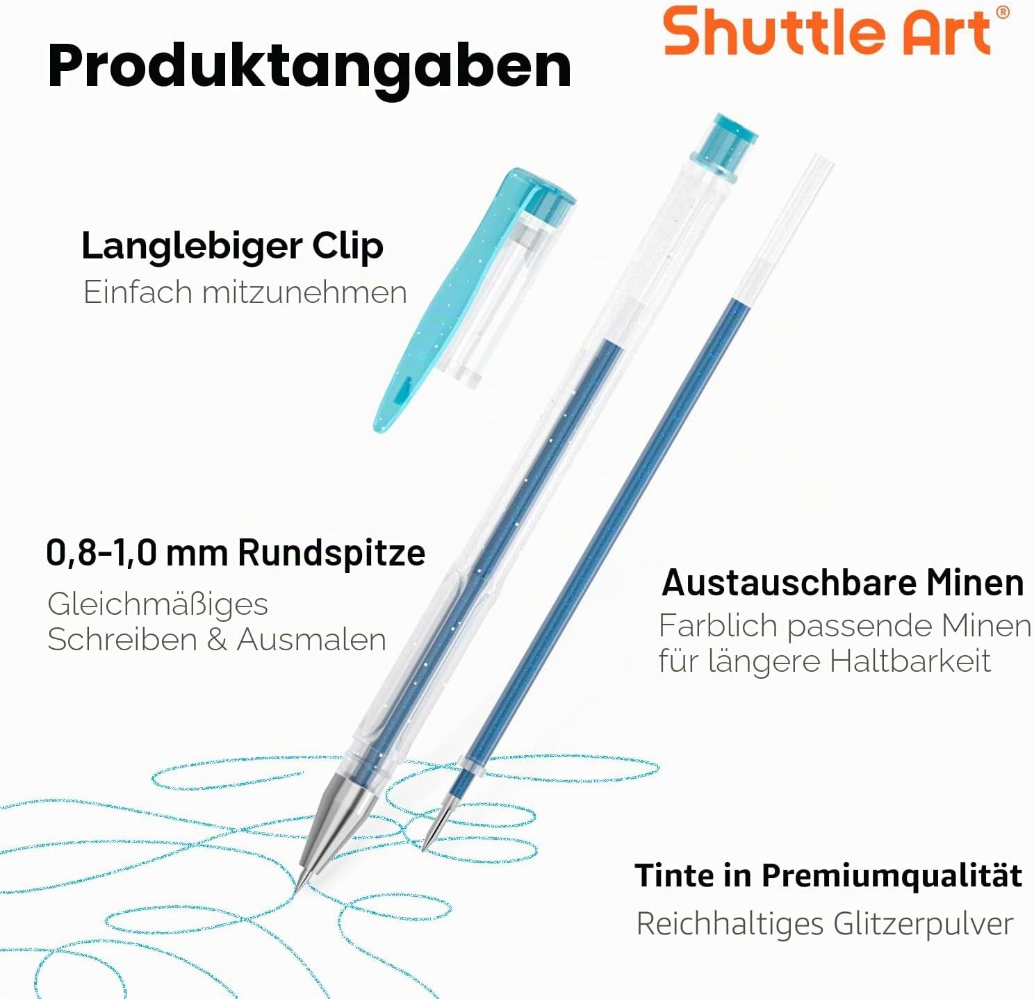 Thumbnail 2 de Shuttle Art Glitzer-Gelstifte Set 80