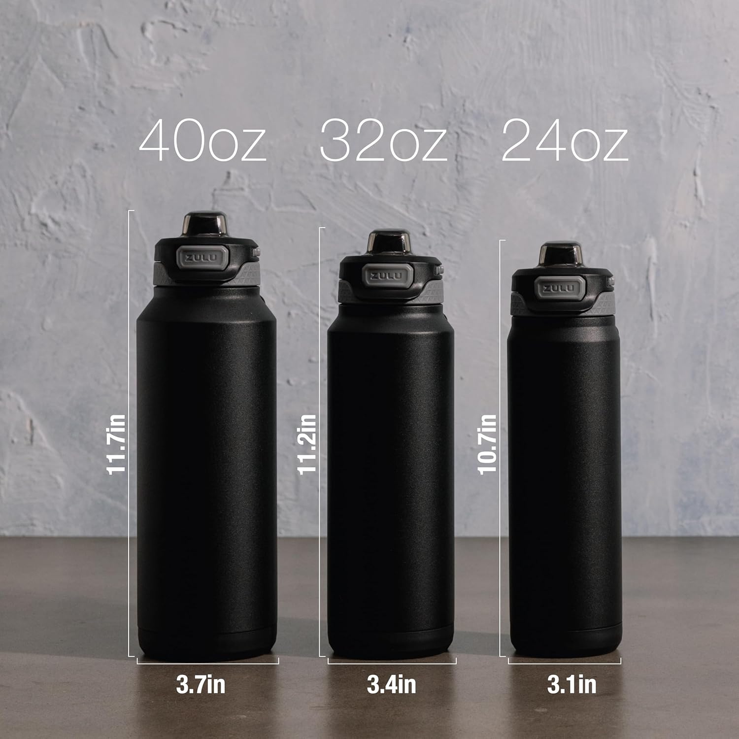 Thumbnail 5 de ZULU Powerfill Pro 40oz Stainless Steel Water Bottle with Quick Fill Lid (Leak-Proof Locking Lid) - Black