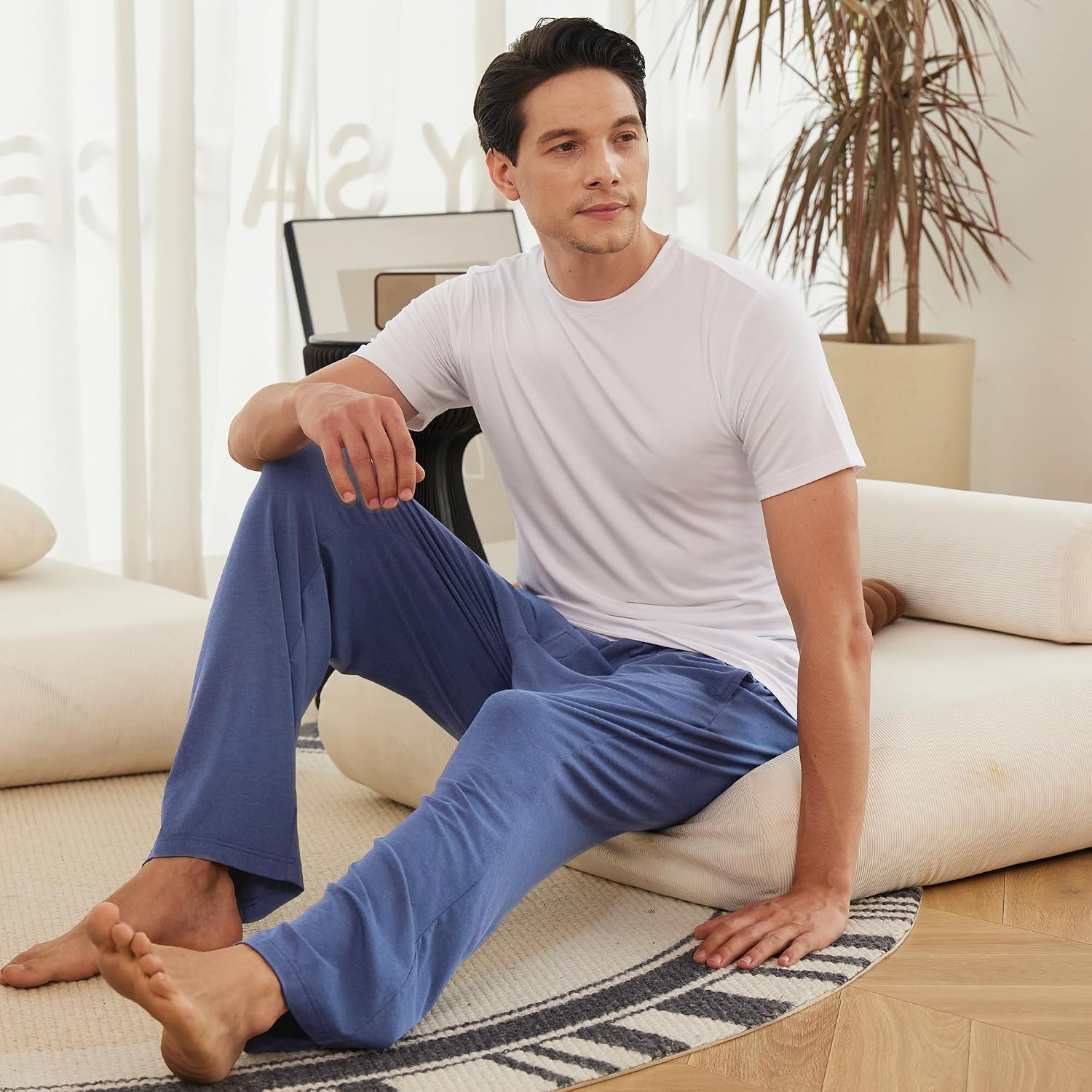Thumbnail 4 de BAMBOO COOL Mens Pajama Pants Sleep Lounge Bottoms: Soft, breathable, and pocketed in a 2-pack