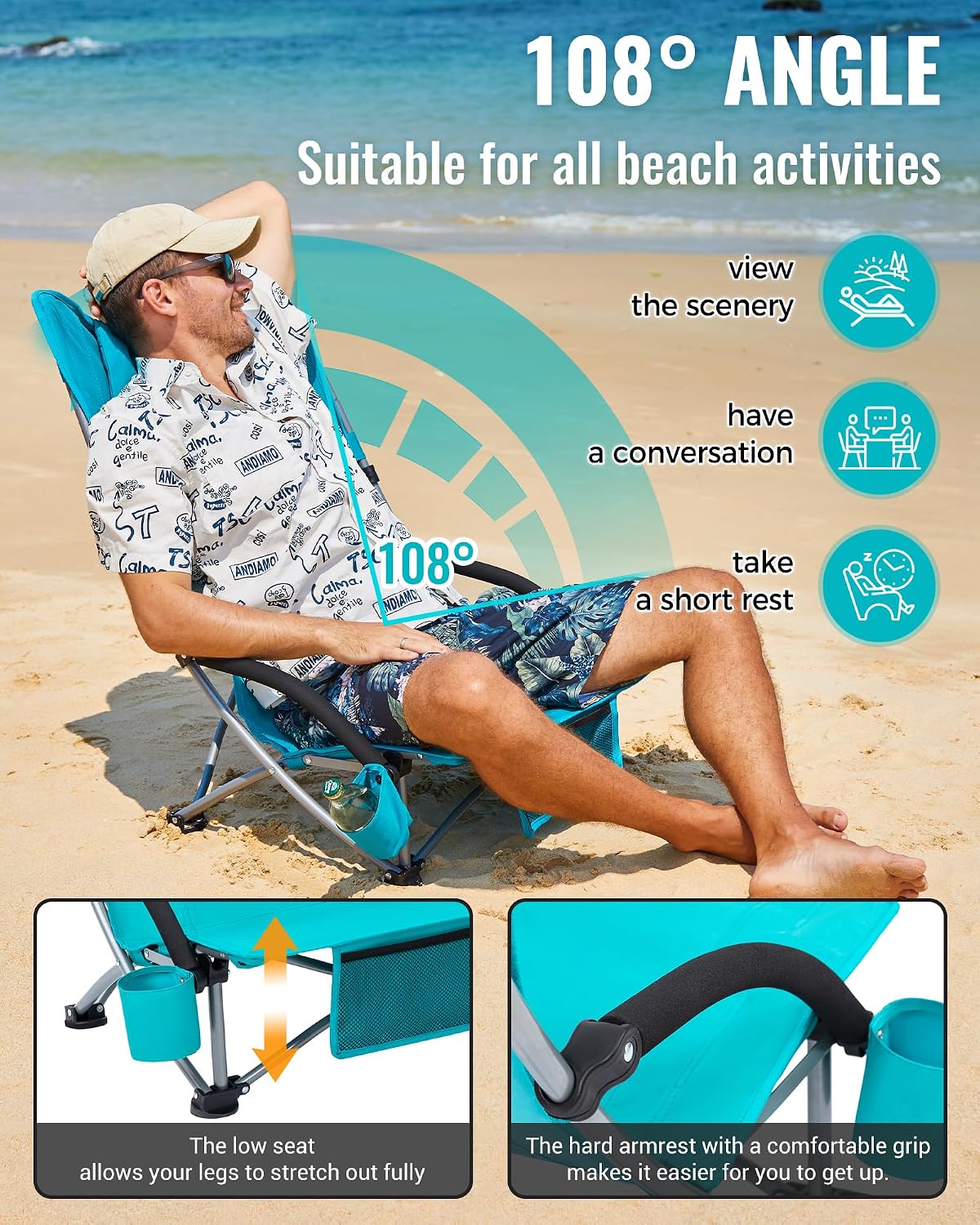 Thumbnail 4 de KingCamp Low Beach Chair 300 lbs
