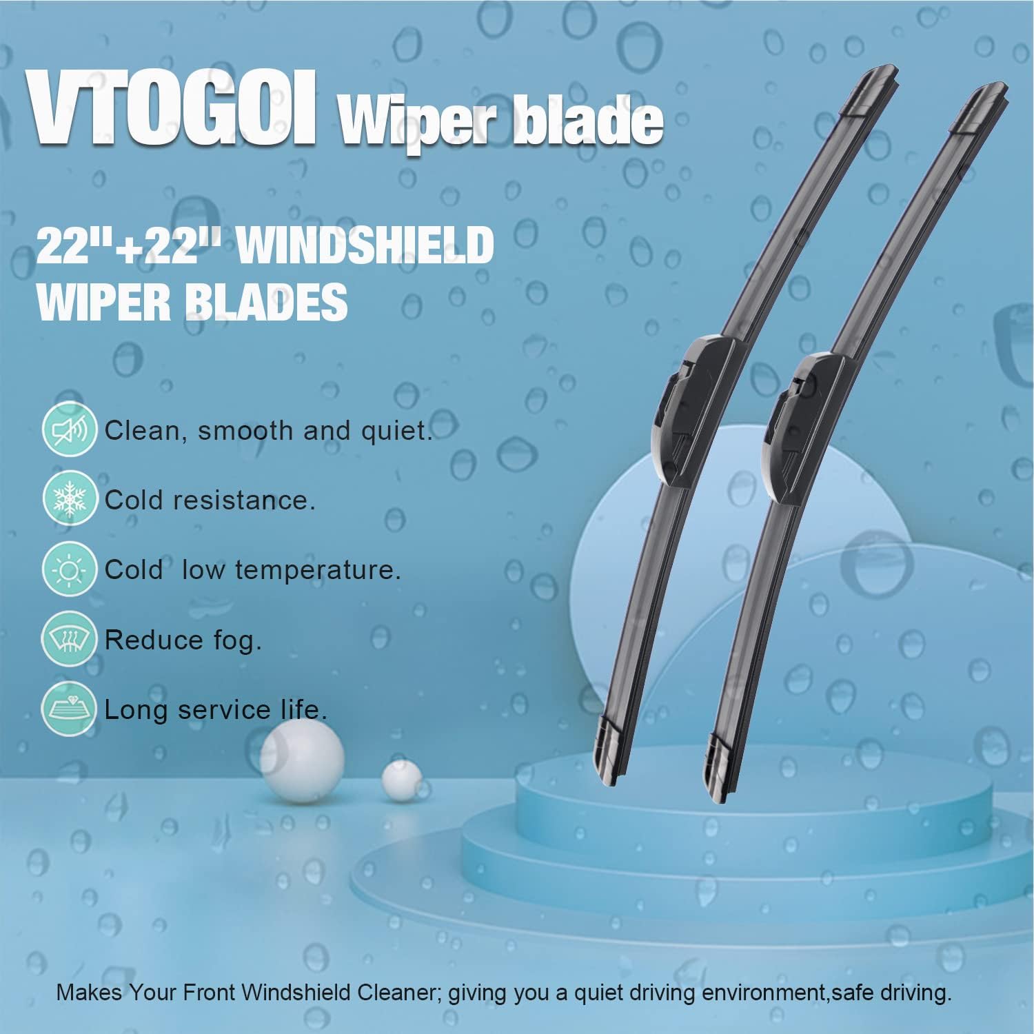 Detalle de OEM Windshield Wiper Blades Replacement for Land Rover LR4/LR3/Range Rover Sport — 22"+22"+16" (Pack of 3)