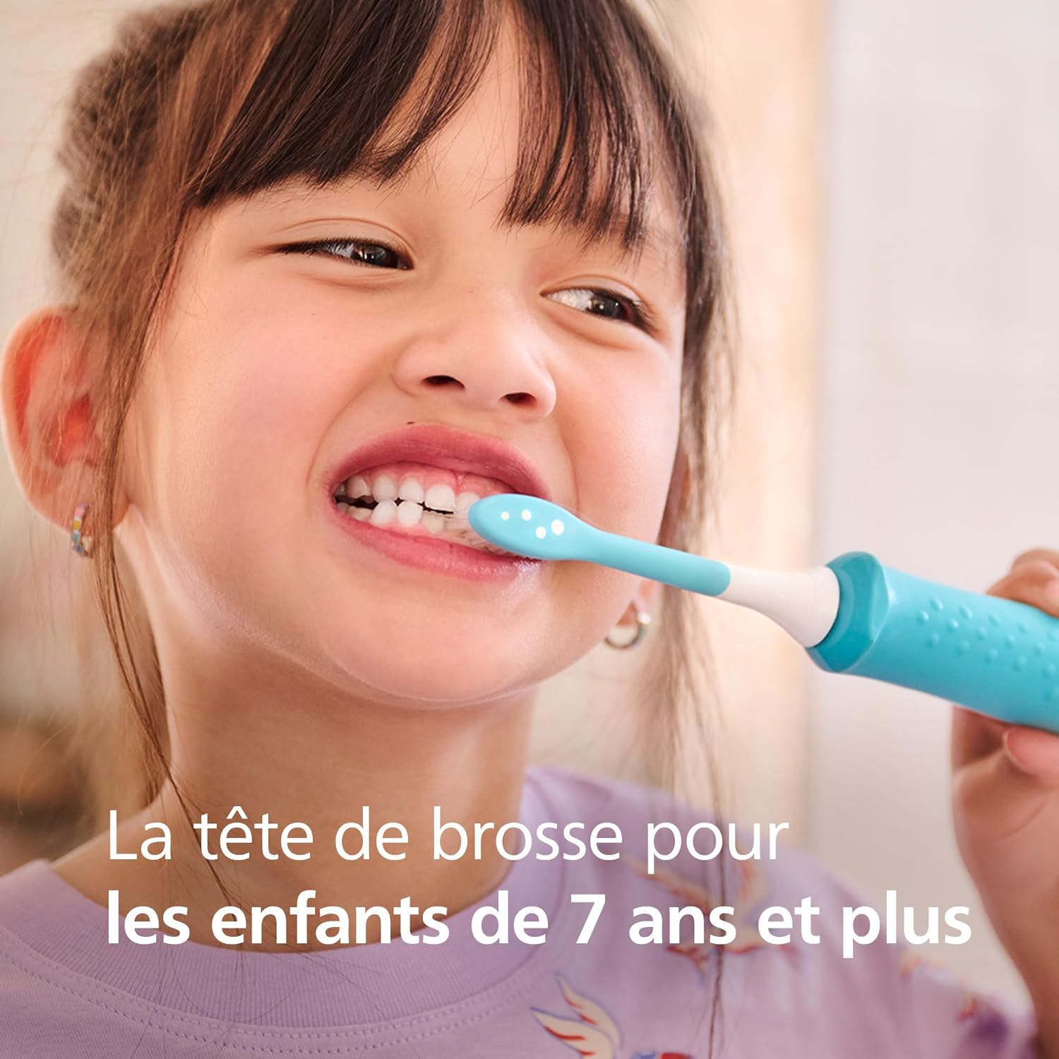 Detalle de Philips Sonicare for Kids HX6044/90 – Têtes de brosse de rechange douces pour enfants à partir de 7 ans (lot de 4)