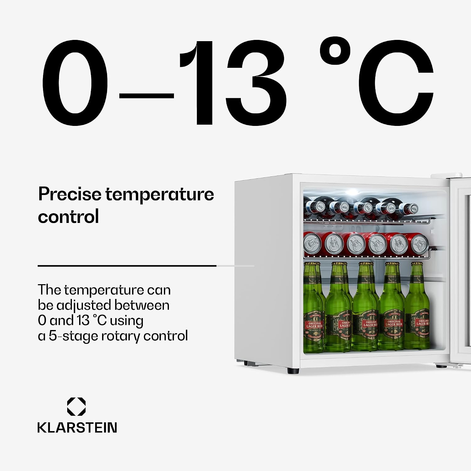 Detalle 2 de Klarstein HEA-Beersafe-L-WH 47 L Drinks Fridge with Glass Door and LED