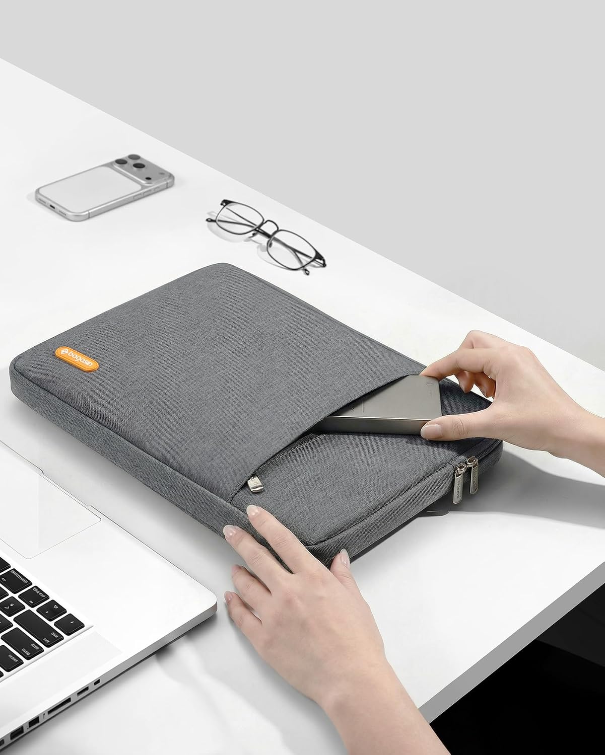 Detalle 2 de bagasin Bagasin laptop sleeve case with 4-layer protection, fits 13–13.3 inch notebooks