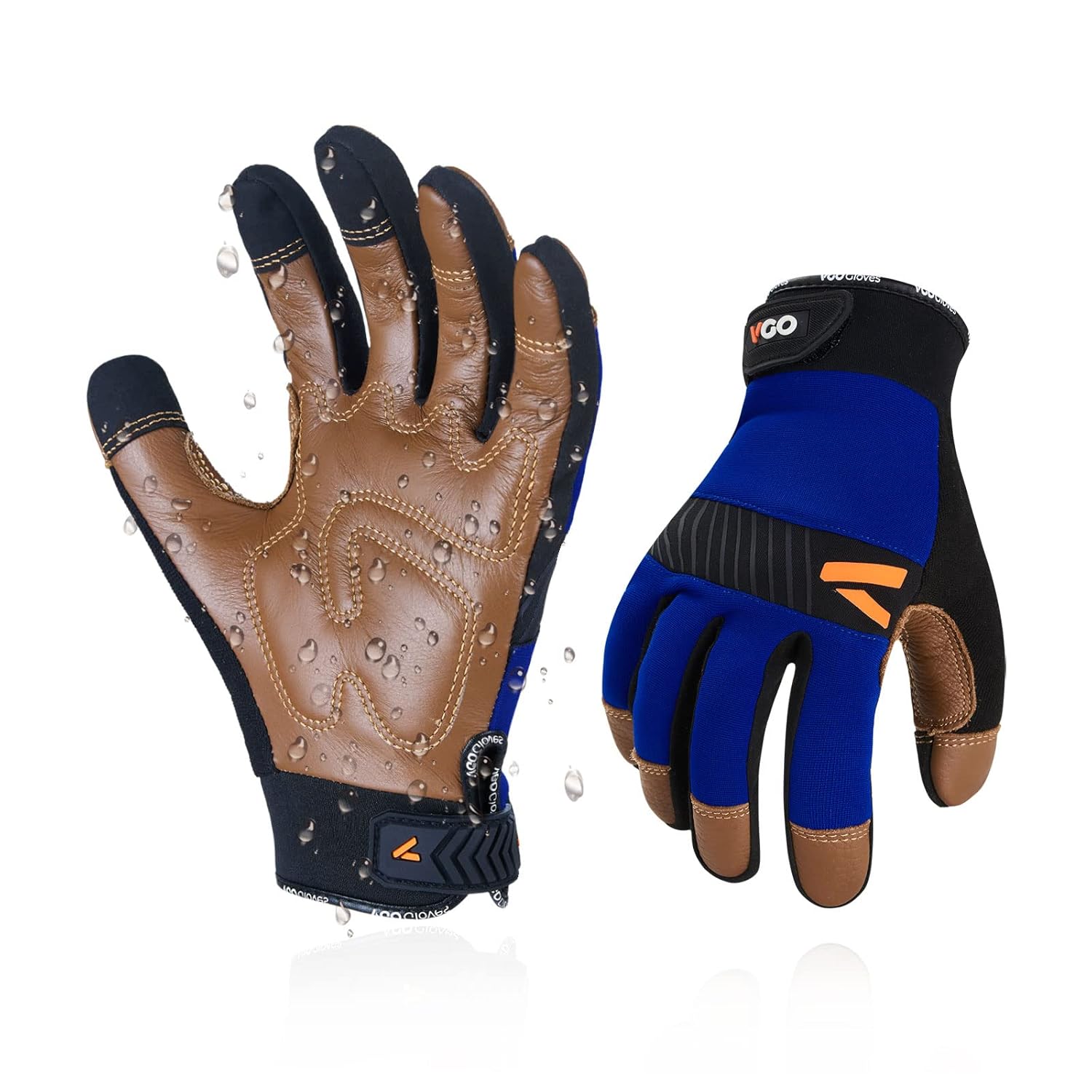 Vgo... paire de gants de travail sécurité anti-vibrations pour mécanicien, multi-usages (taille XL)