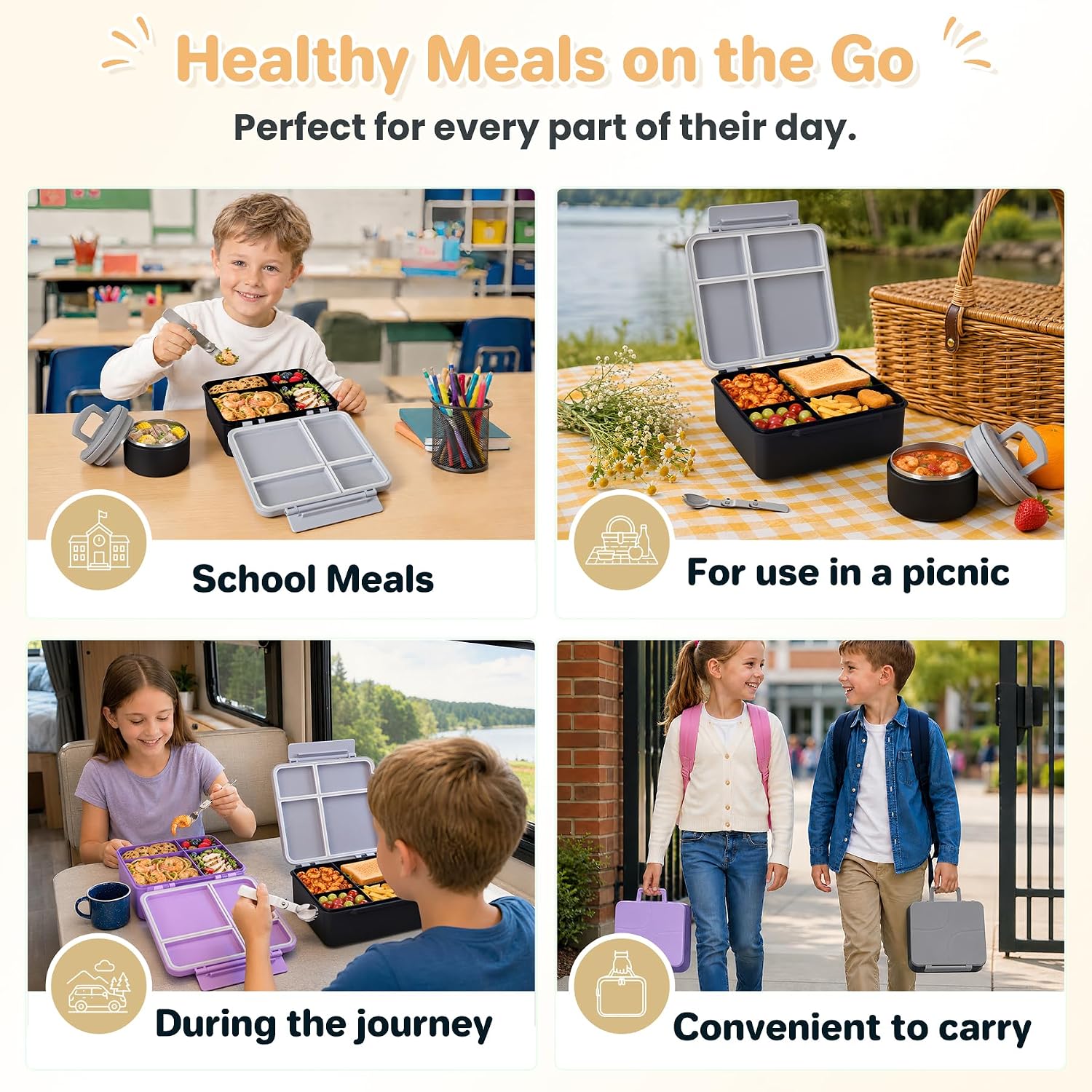 Thumbnail 6 de Kids Bento Lunch Box with 8 oz Soup Thermos