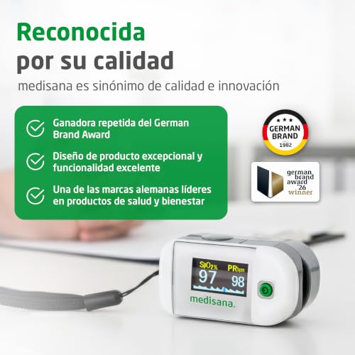 Detalle de Medisana PM 100: oxímetro de pulso y saturación de oxígeno en sangre