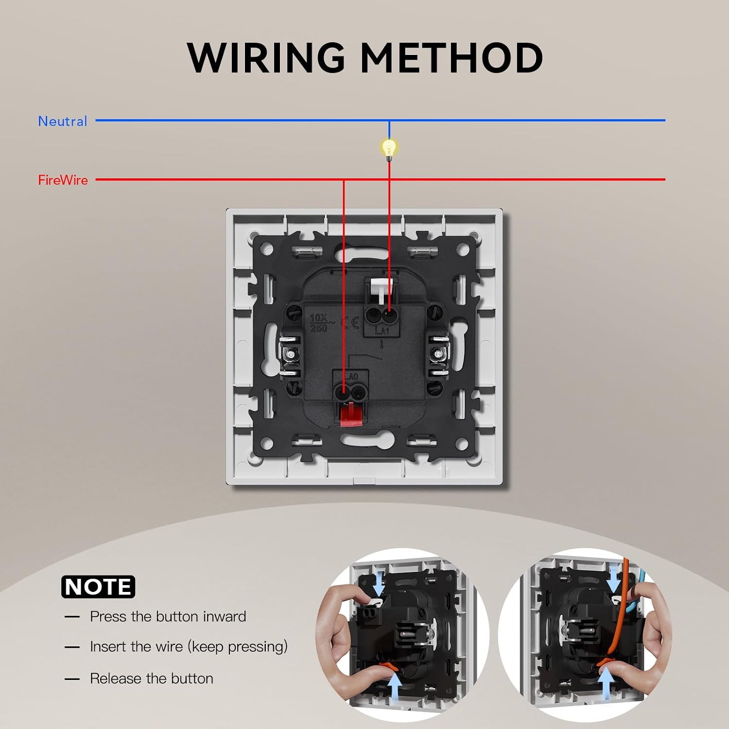Thumbnail 4 de BSEED E-Series 86mm Interruptor 1 Gang 10A