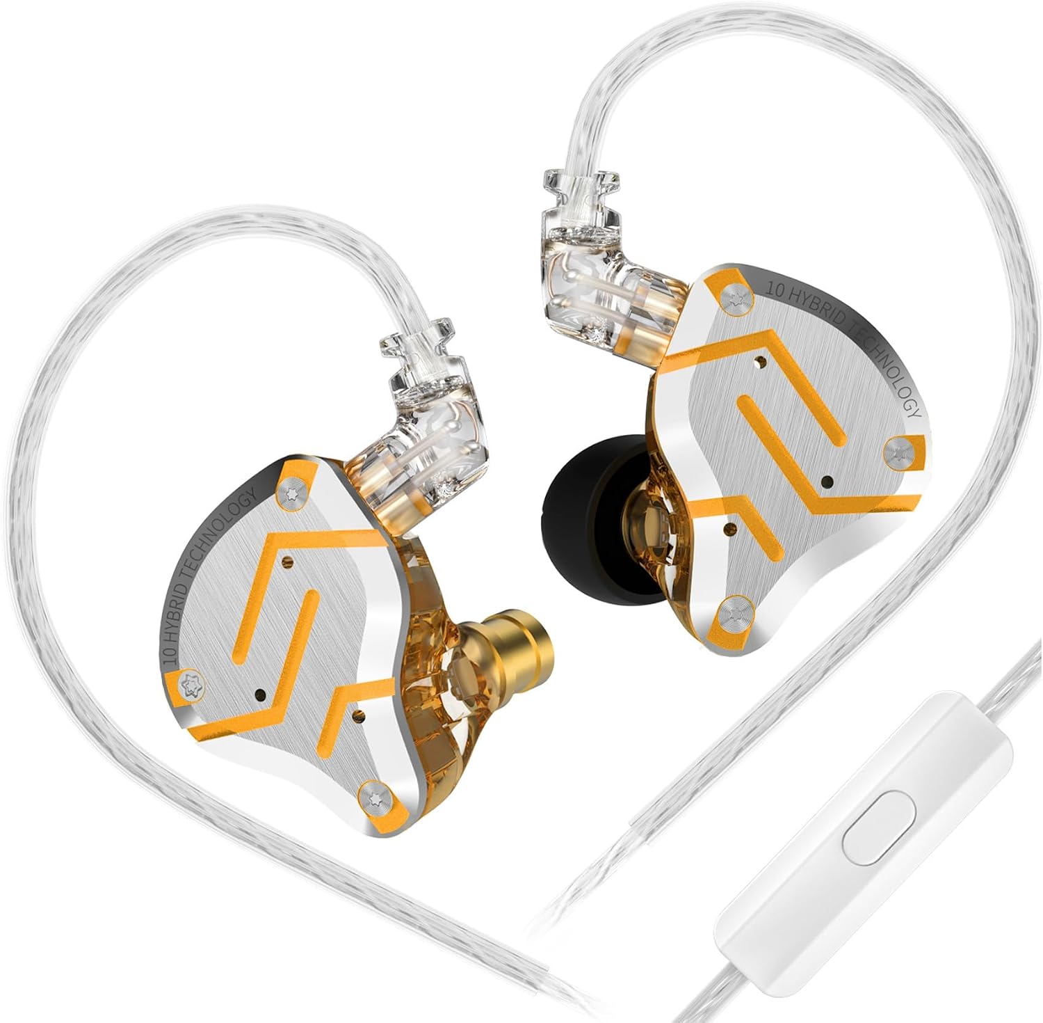 Detalle de Yinyoo KZ ZS10 Pro – Hybrid 5 Treiber In-Ear mit 4 BA + 1 DD, Aluminiumgehäuse, 3,5 mm Kabel, Für Musiker, Gaming und HiFi