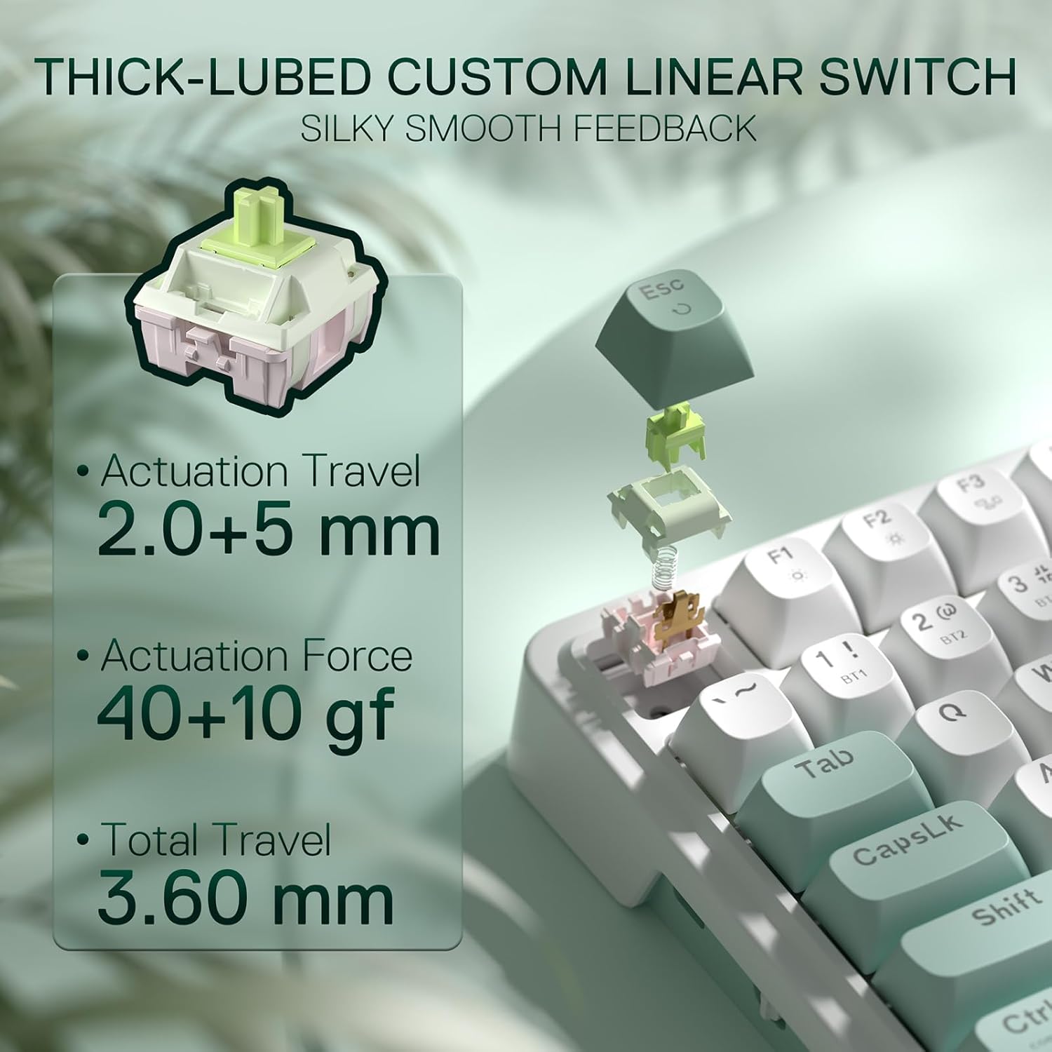 Detalle 2 de Redragon K719 Kabellose Gasket-Gaming-Tastatur mit 95 Tasten, TFT-Display und linearen Mint Mambo Switches