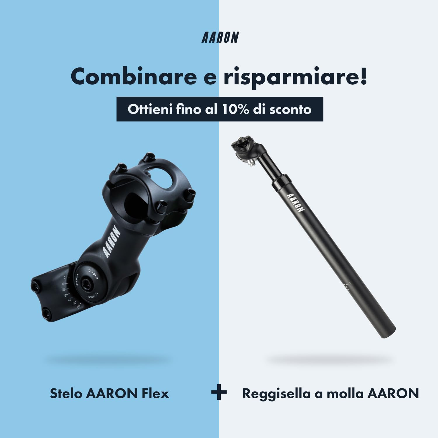 Detalle de AARON Stem manubrio in alluminio con angolo regolabile 35° e attacco 110 mm – Ergonomia e versatile per trekking, city e bici elettriche