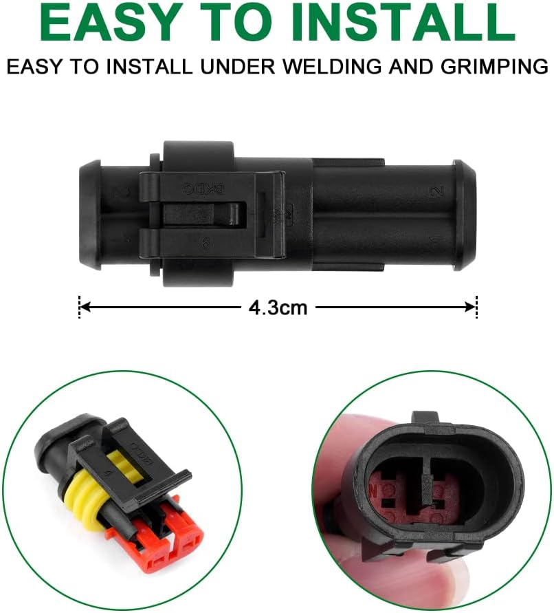 Detalle de URAQT 10 Pezzi Connettori 2 Pin IP65