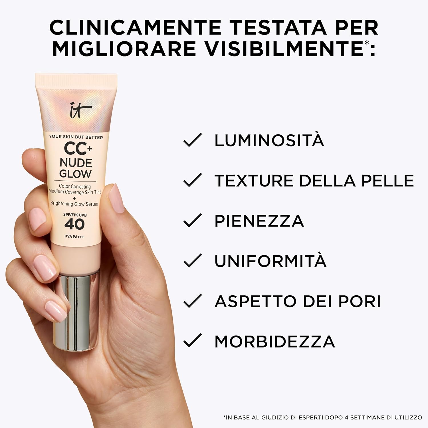 Detalle de Your Skin But Better CC plus Cream Nude Glow: CC cream leggera con siero glow e SPF40