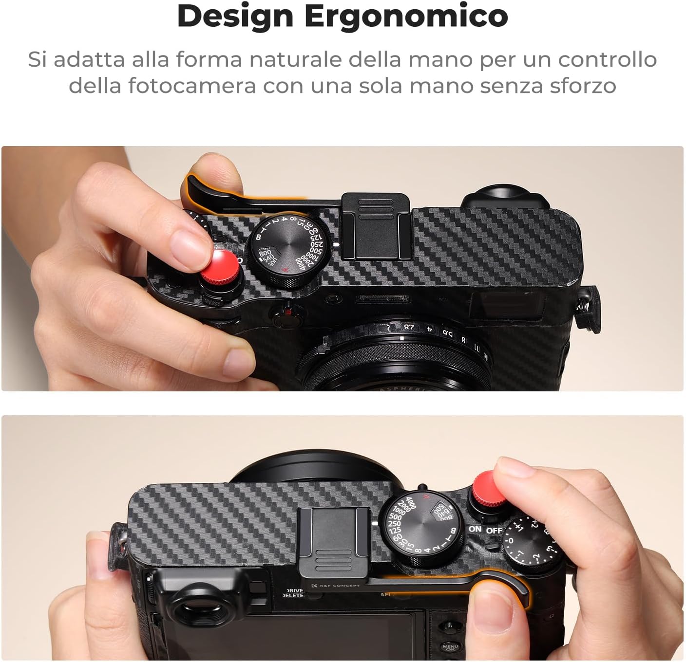 Detalle 2 de K&F CONCEPT Kit Impugnatura Hot Shoe per X100V 6,7 cm