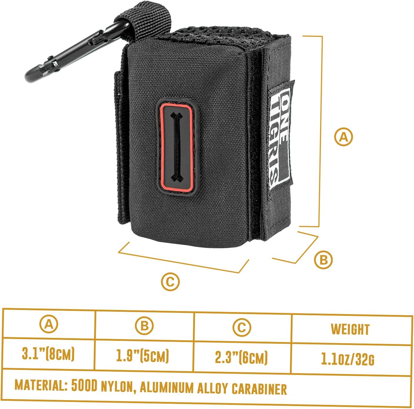 Detalle 2 de OneTigris mini dispenser per sacchetti e borsa cambio bambini (nero) in nylon
