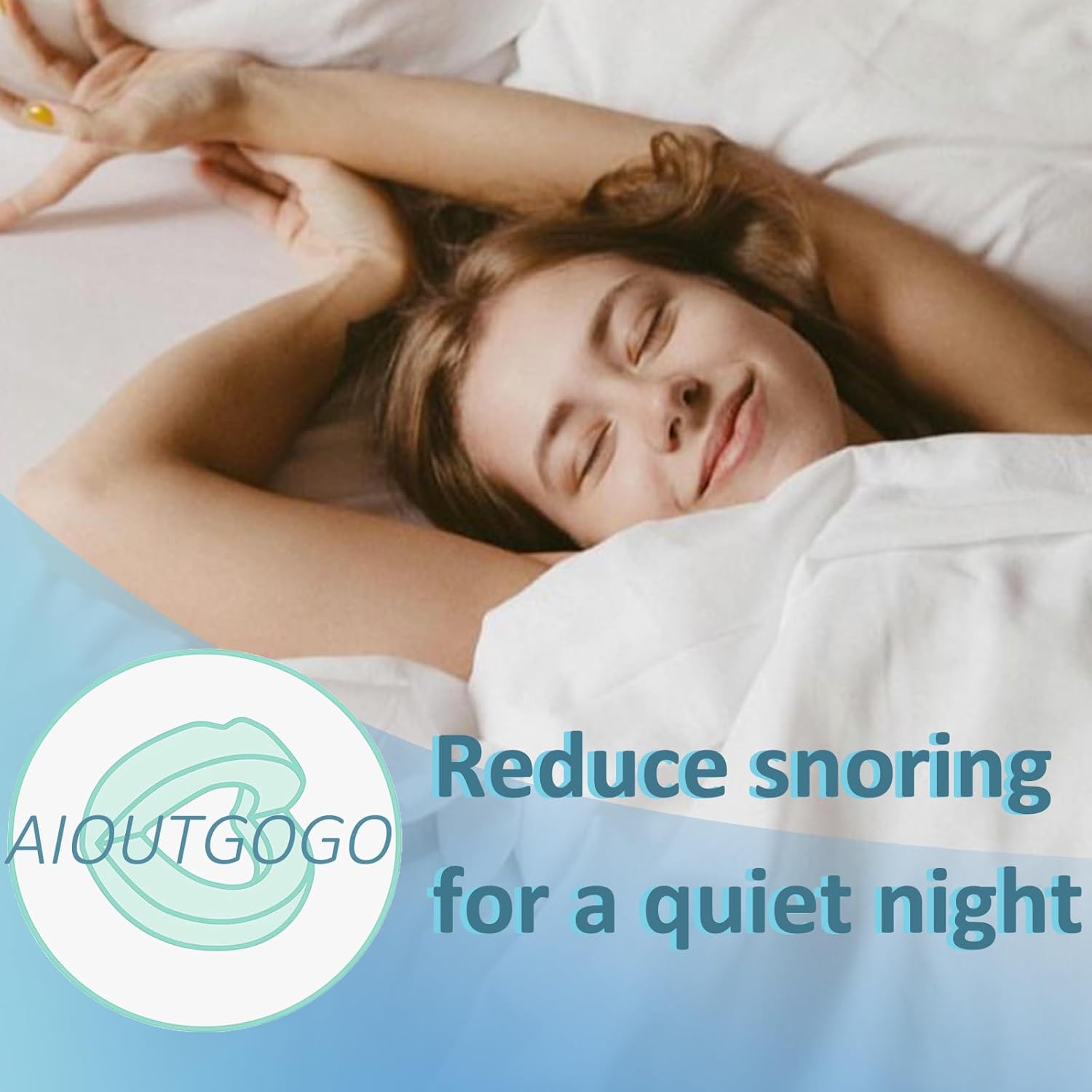 Detalle de AIOUTGOGO Anti Snoring Mouthpiece (180 open front design) — ready to use snore stopper