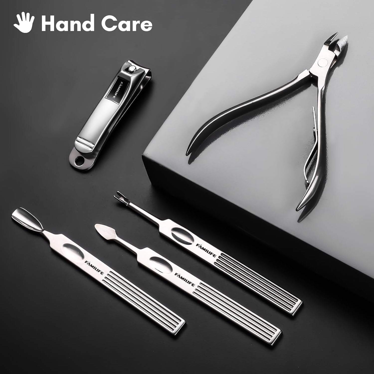 Thumbnail 2 de FAMILIFE Manicure Set (11-in-1) Stainless Steel Nail Kit with Travel Case
