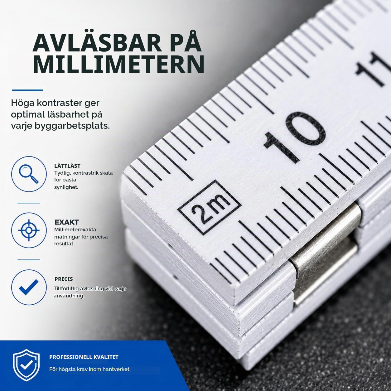 Detalle 1 de TK Gruppe Timo Klingler Tk40404 tumstock, 2 m, vit, 5-pack