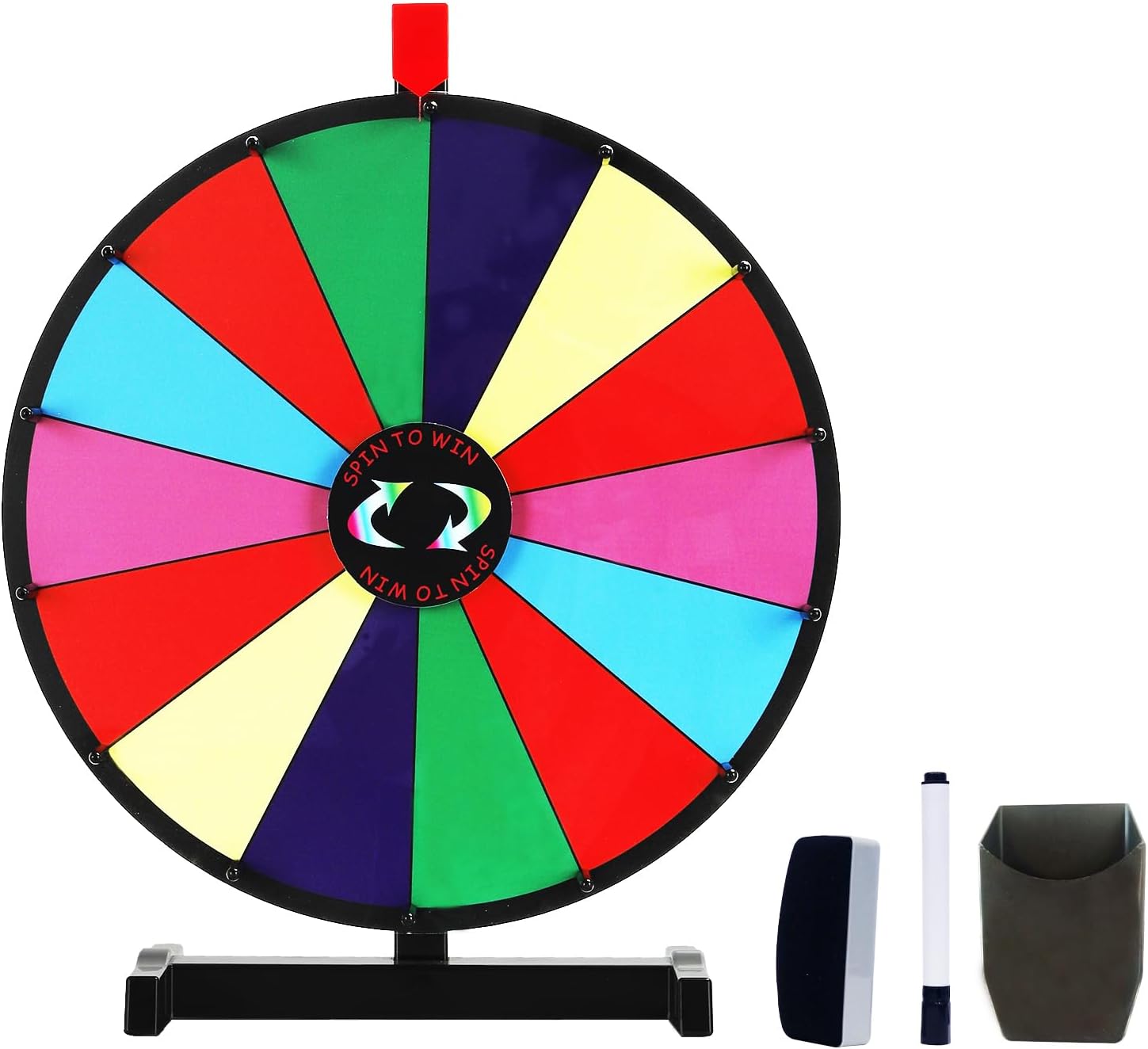 Thumbnail 6 de iElyiEsy Spinning Prize Wheel 12 Inch Tabletop with Stand (12 Colour Slots)