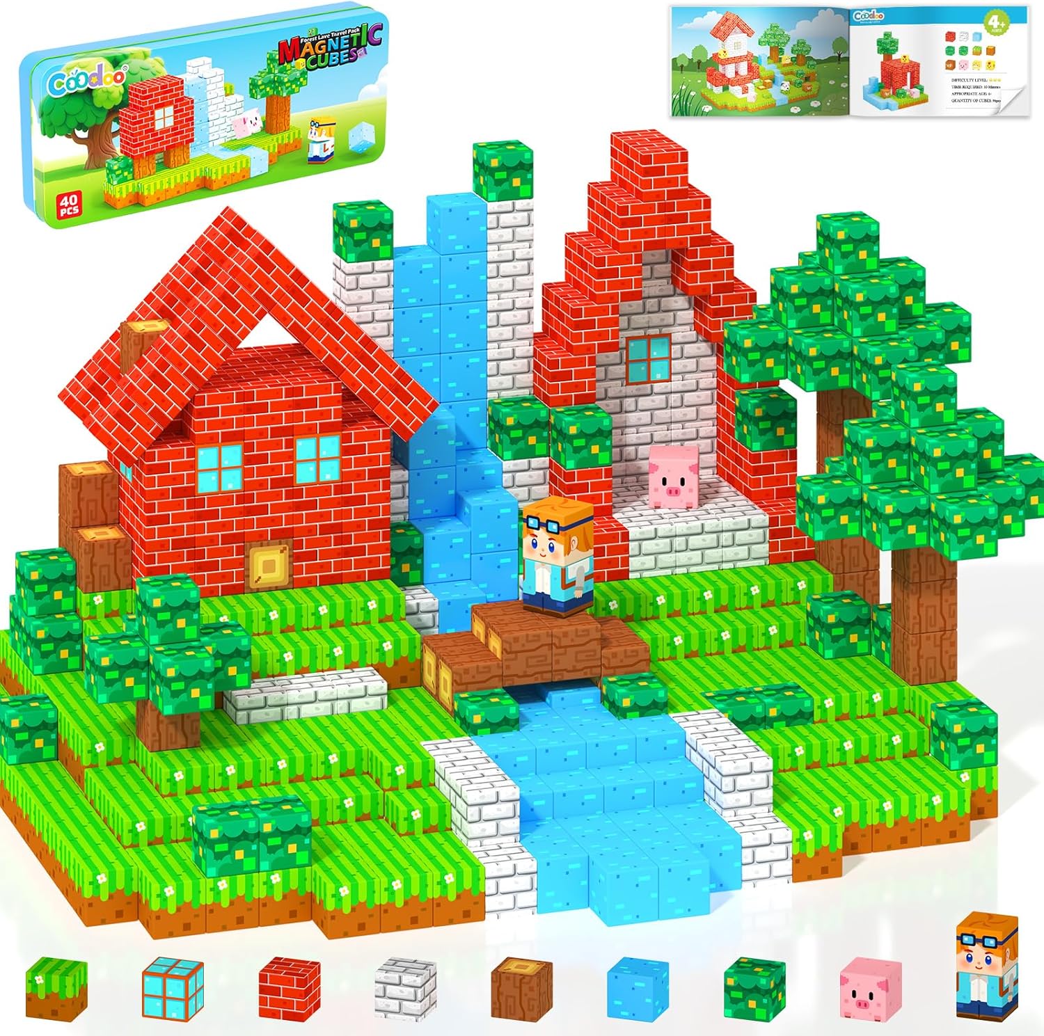 Thumbnail 5 de 110PCS Magnetic Blocks - Build Mine Magnet World Magic Teleport Pipes Set