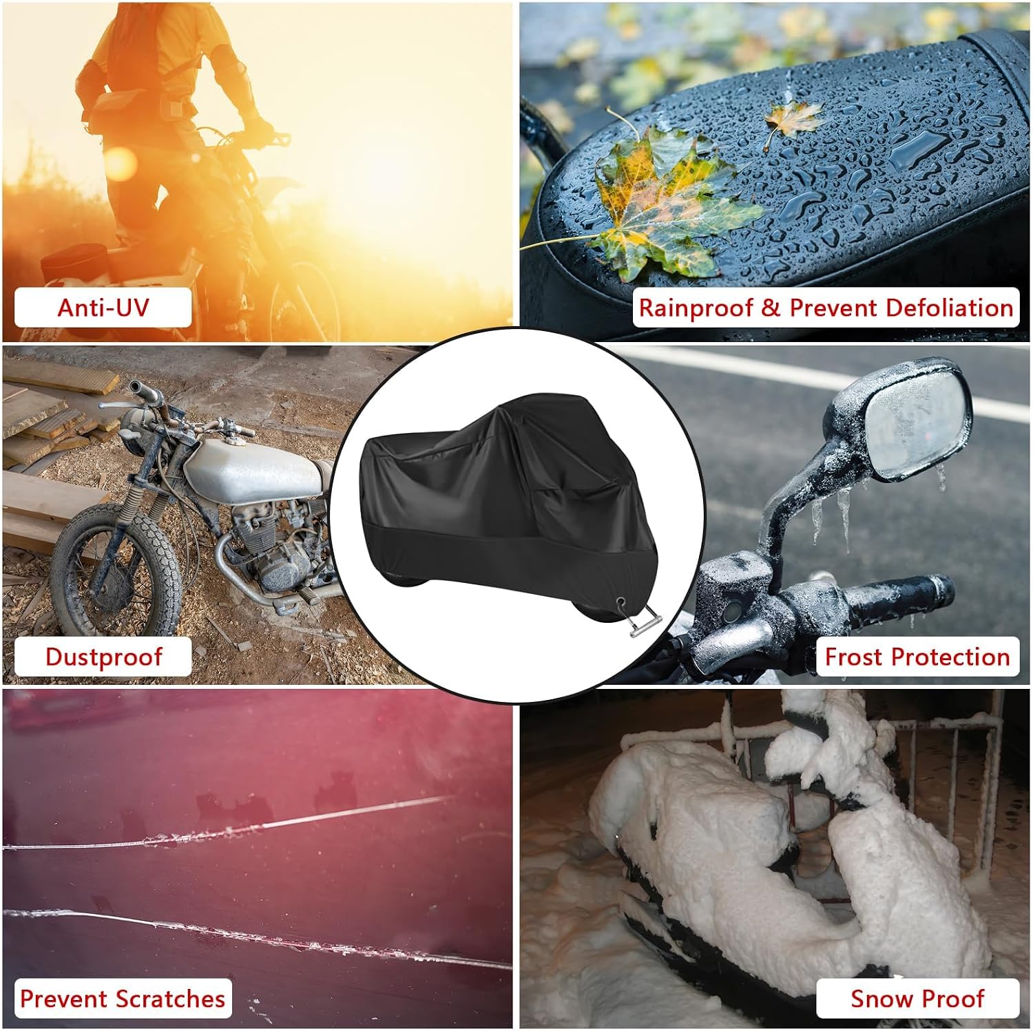 Thumbnail 1 de Motorrad Abdeckplane 210D – Wasserfest, UV-beständig und winterfest (245x105x125 cm)