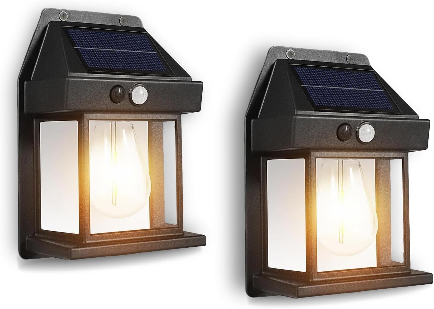 Detalle de Hqynss Solar Lights Outdoor (2 Pack): IP65 Waterproof Wall Lanterns with Motion Sensor and 3 Modes