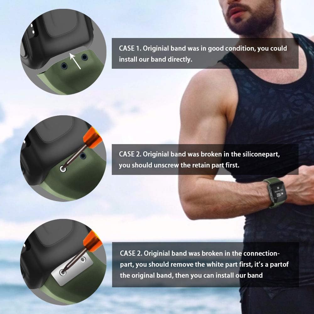Detalle de ANBEST cinturino in silicone compatibile con Forerunner 35 e Approach S10 (sostituzione per smartwatch sportivo)