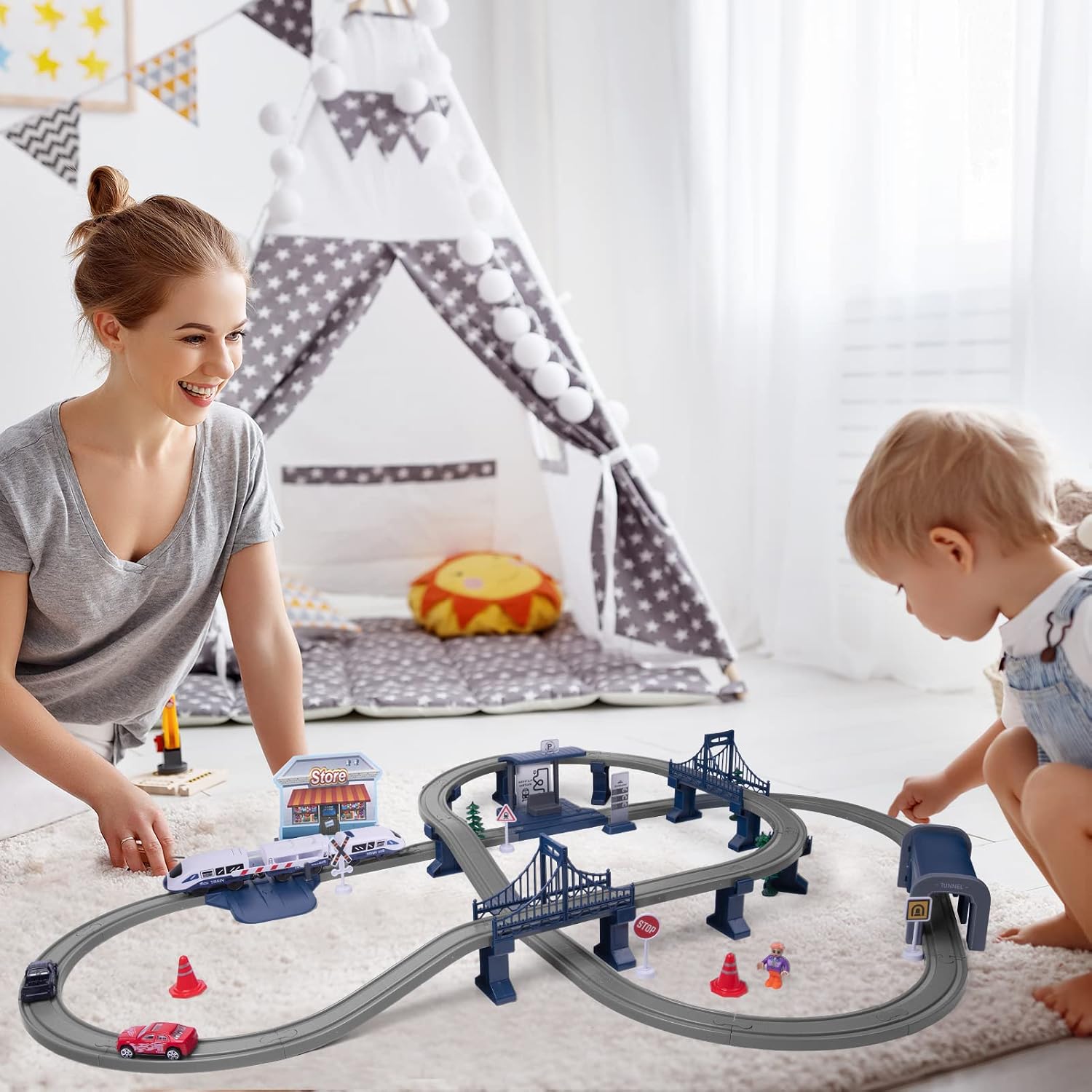 Thumbnail 2 de Electric train set 104 pcs for toddlers