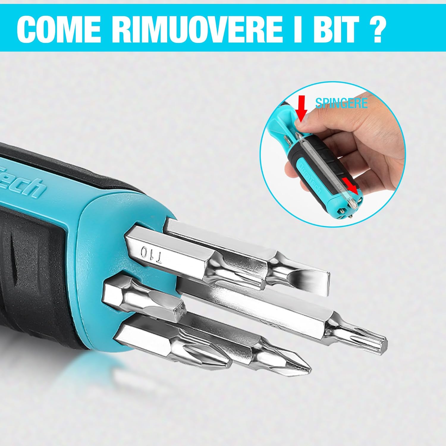 Detalle 2 de DuraTech Cacciaviti 12 in 1: set completo con punte doppia testa e fatto per durare
