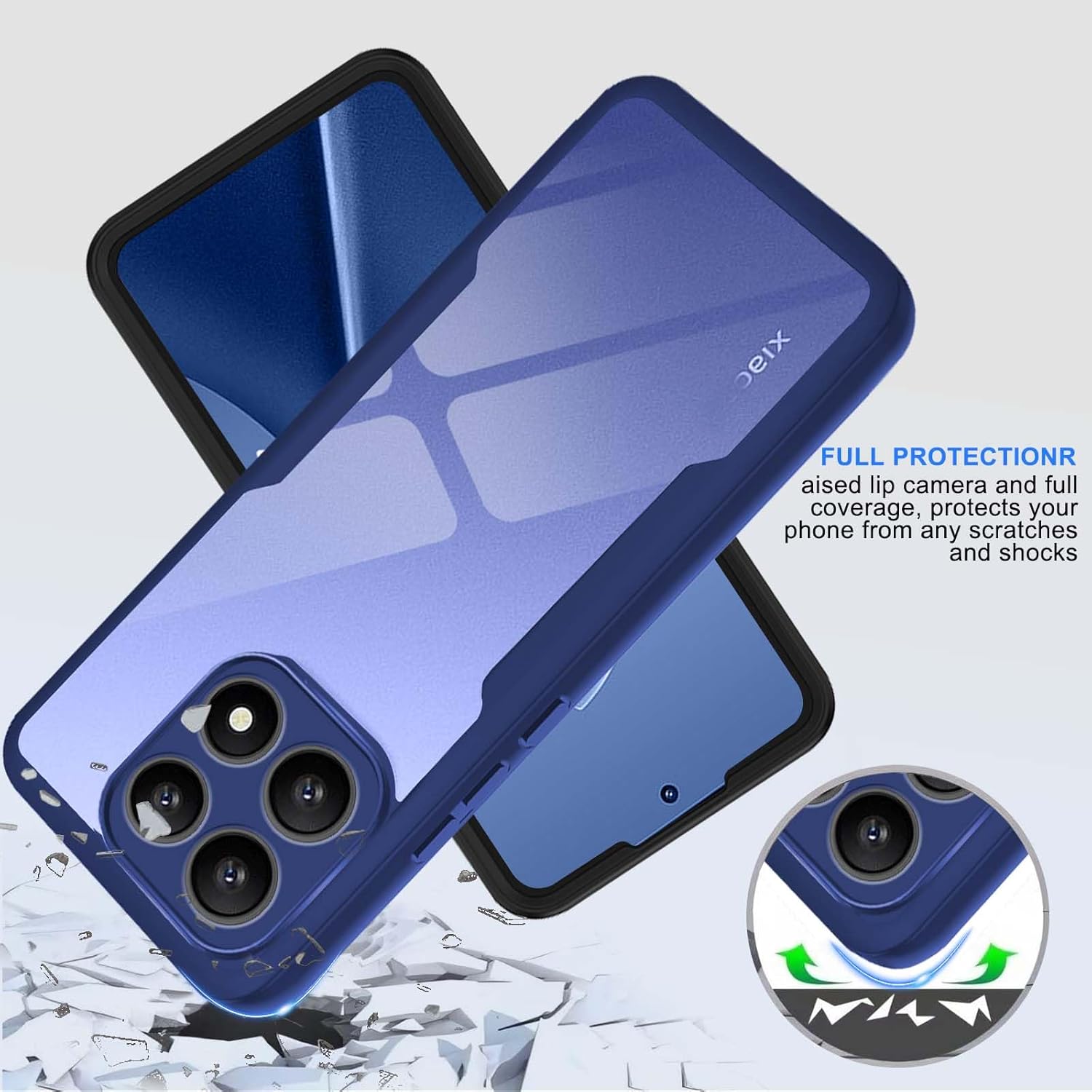 Thumbnail 4 de WeiCase Hülle für Xiaomi 15T – Transparent, 360° Rundumschutz, Integrierter Displayschutz, Blau