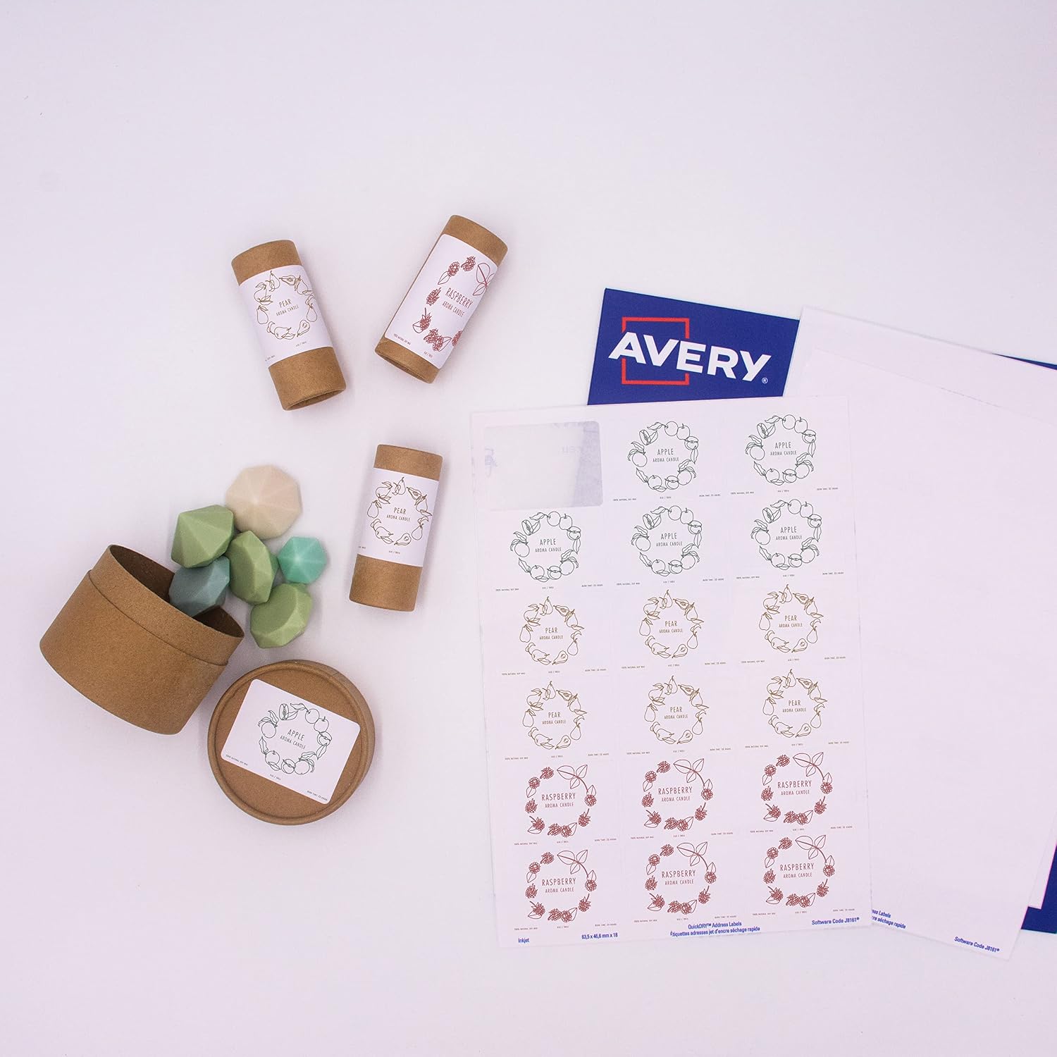 Detalle 2 de Avery J8161-25 Smudge Free Printable Address Labels (QuickDry) – White, 63.5 x 46.6 mm