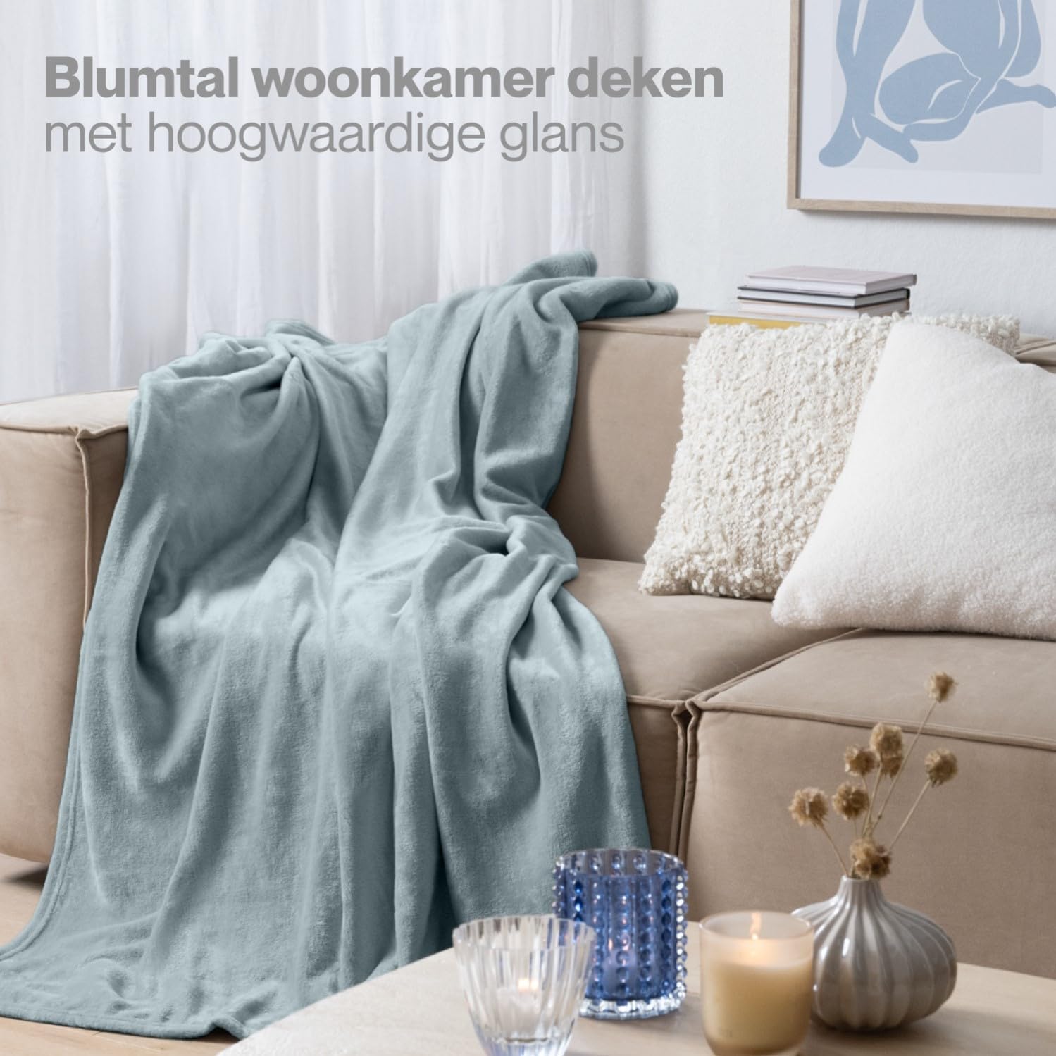 Detalle 2 de Blumtal EB0055 fleecedeken 270 x 230 cm, microvezel, hemelsblauw