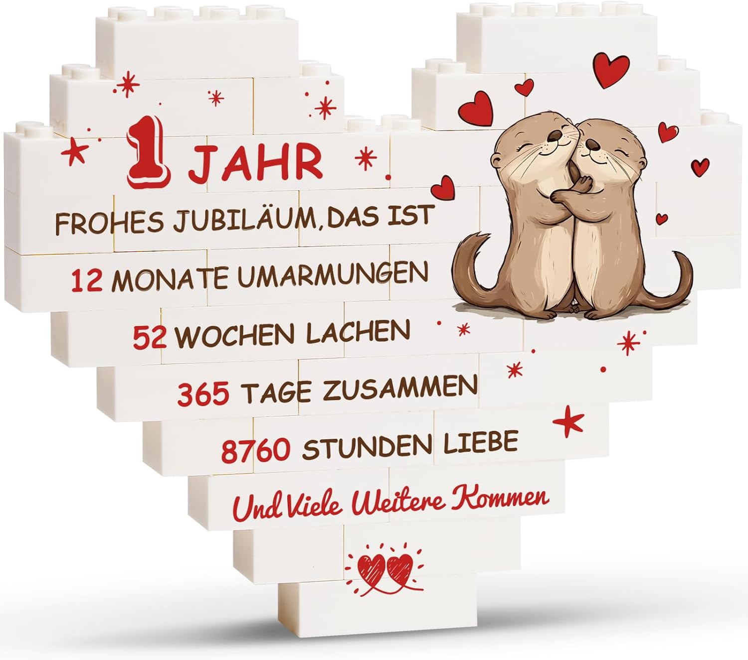 Greatabox 1. Jahrestag – Herzförmige Deko mit personalisiertem Datum und Botschaft