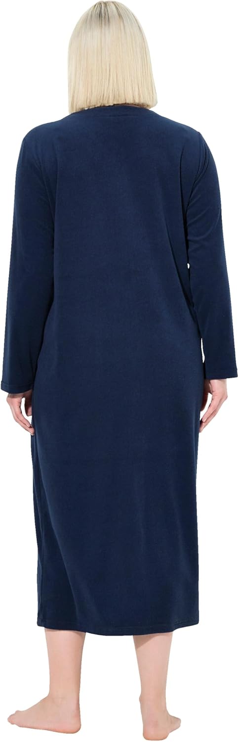 Detalle de Ulla Popken Frottee-Bademantel Robe de Chambre Femme (lot de 1) – Bleu Nuit, T. 76-78