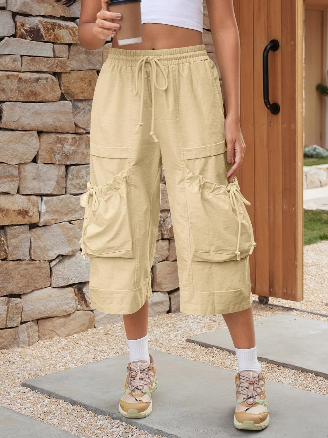 Detalle de Aoysky Women's Cotton Cargo Capris
