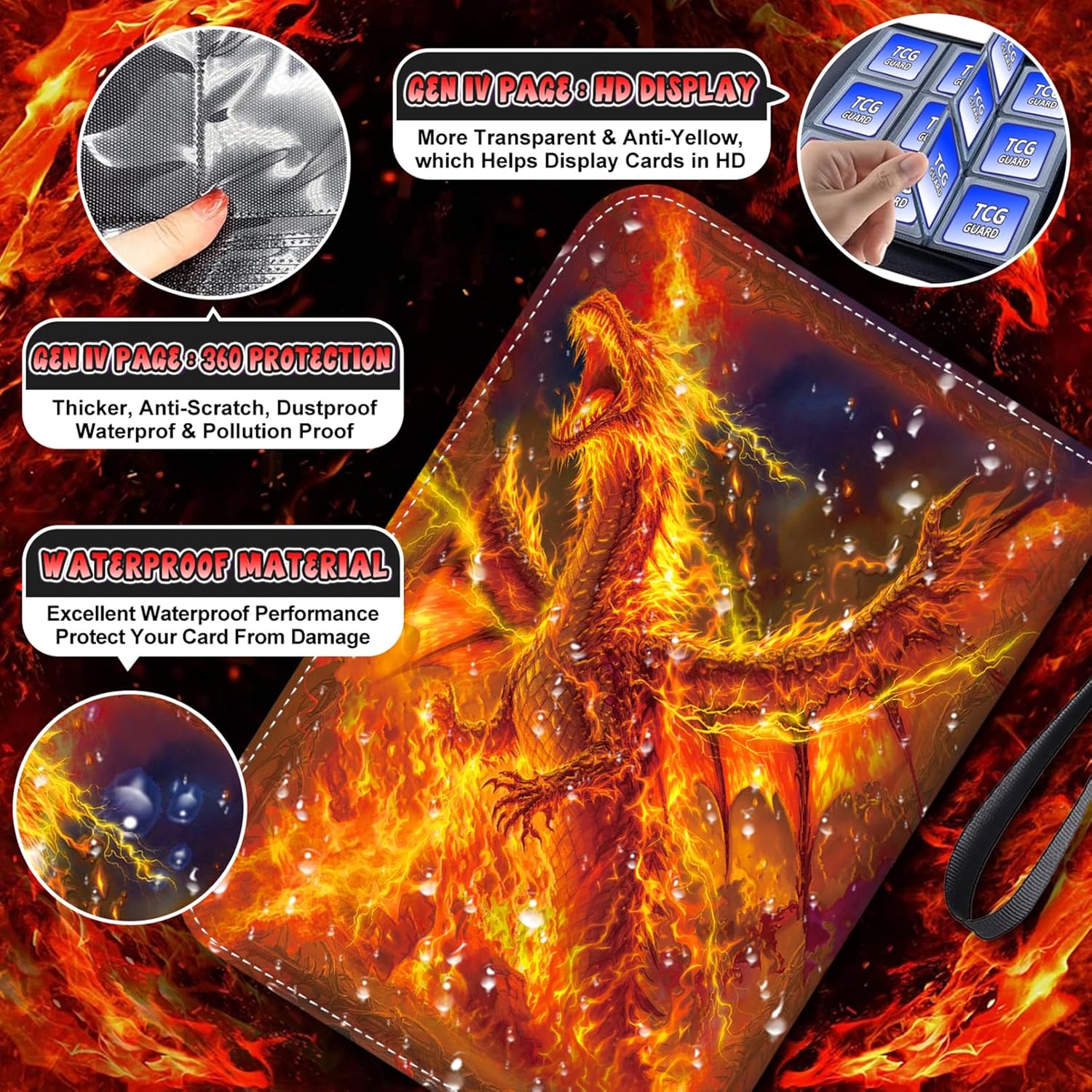 Thumbnail 5 de 1008 Card Binder 9-Pocket 56-Page Trading Card Album 📚