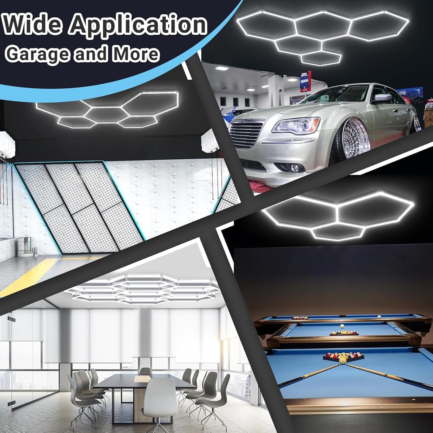 Detalle 2 de Hexagon LED Garagenleuchte 120W 6500K