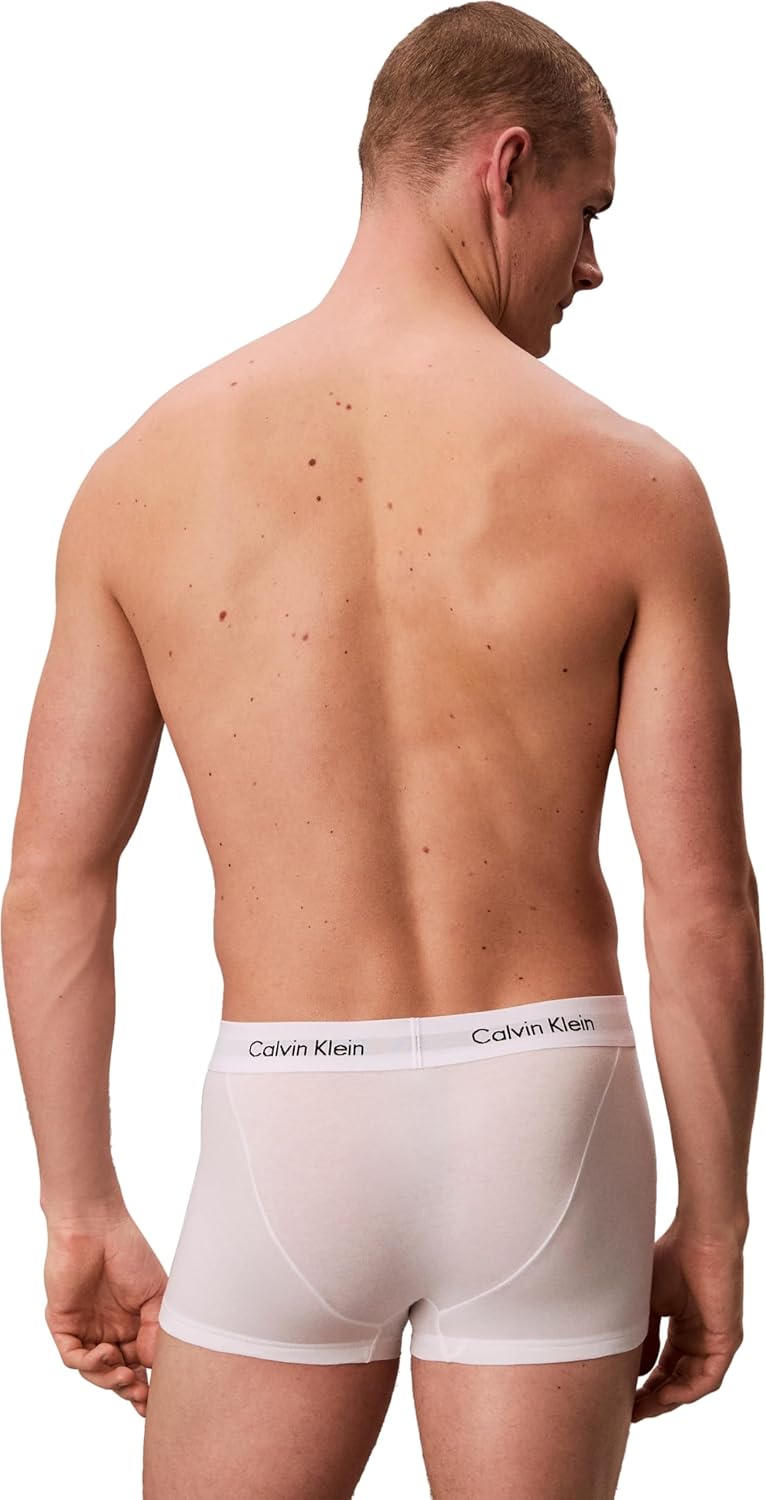 Detalle de Calvin Klein Men’s 3 Pack Low Rise Trunks in White – Size L