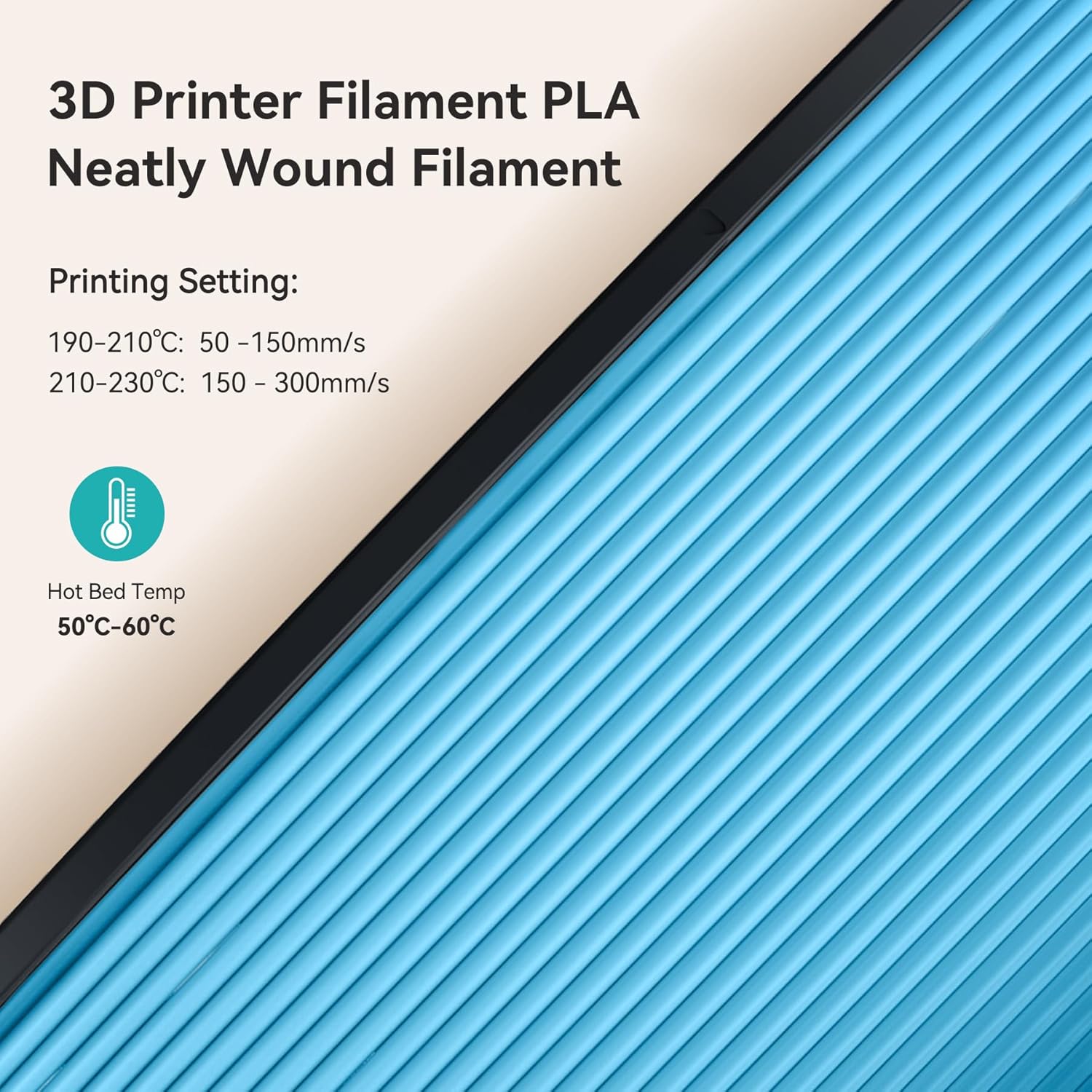 Thumbnail 6 de SUNLU Matte PLA Filament 1.75 mm Schwarz – 1 kg Matte Oberfläche, neat winding, für FDM 3D-Drucker