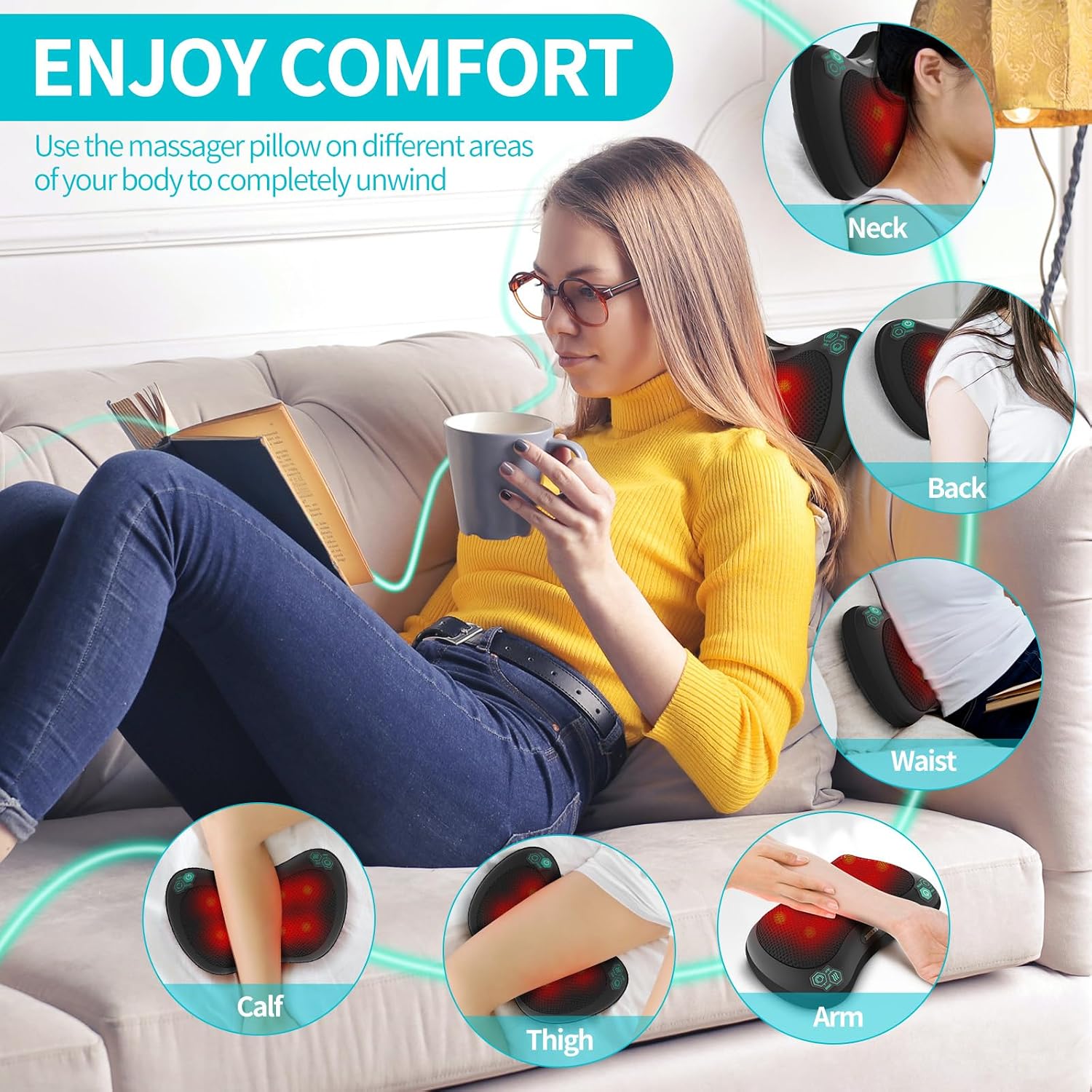 Thumbnail 5 de TAKRINK Neck Massager Pillow with 8 Nodes 3 Speeds