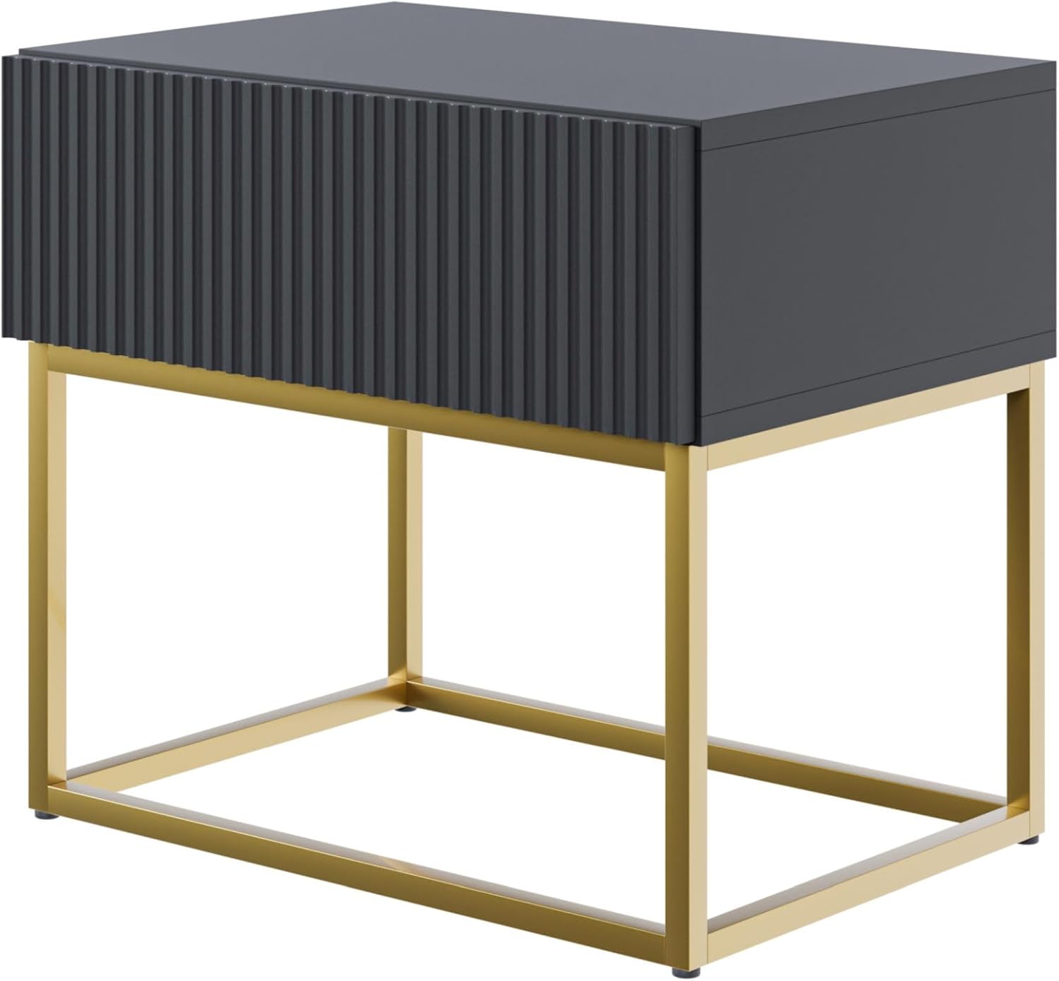 Thumbnail 6 de Selsey Nachttisch mit Schublade und Lamellenfront, 44 x 50 x 35,6 cm (Schwarz)